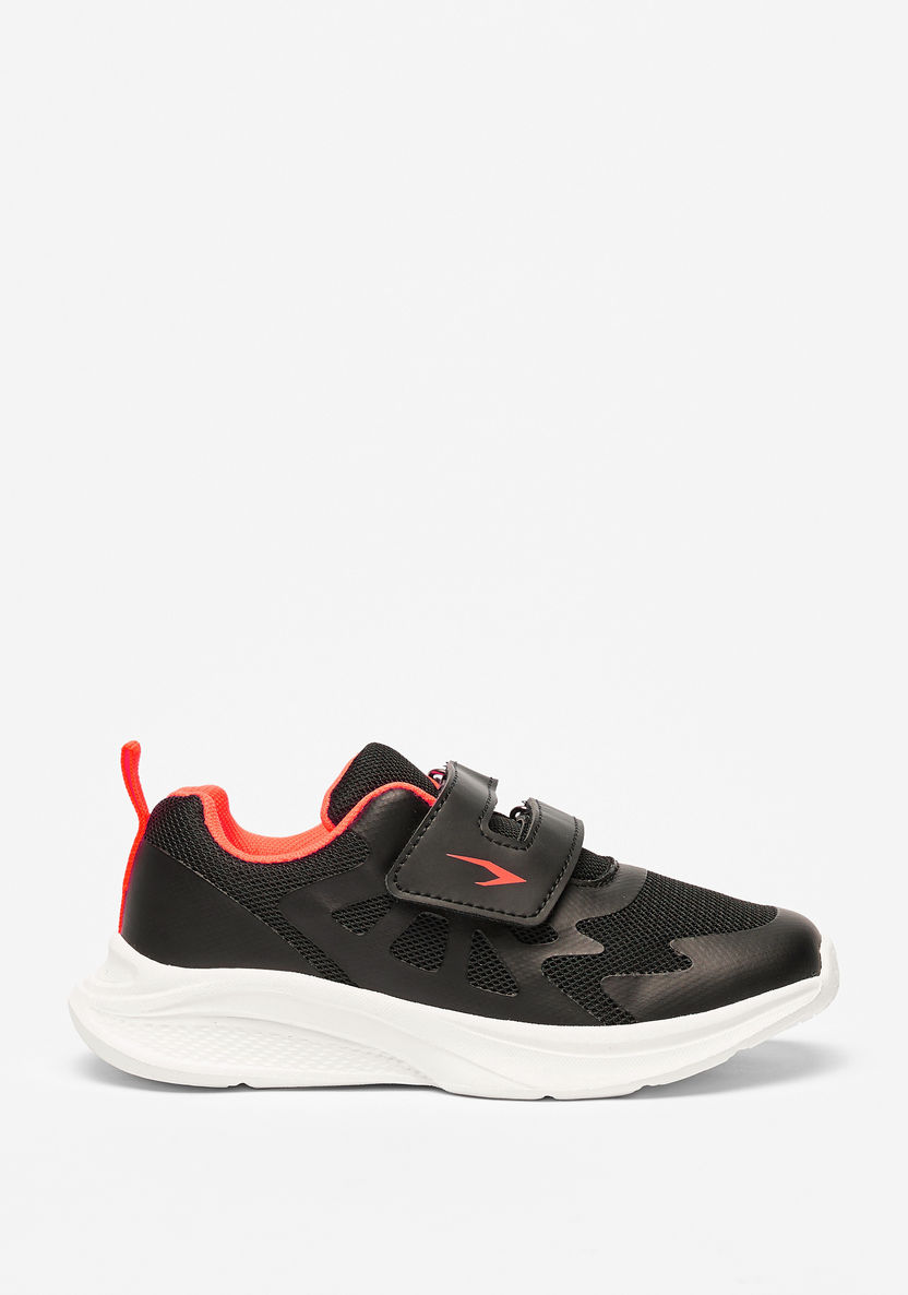 Dash Textured Low-Ankle Sneakers with Hook and Loop Closure-Boy%27s Sports Shoes-image-0