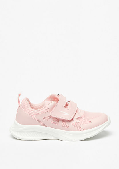 Dash Textured Low-Ankle Sneakers with Hook and Loop Closure-Girl%27s Sports Shoes-image-0