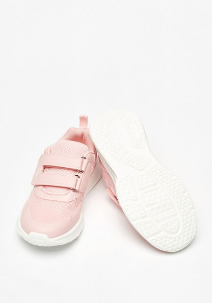 Dash Textured Low-Ankle Sneakers with Hook and Loop Closure-Girl%27s Sports Shoes-image-2