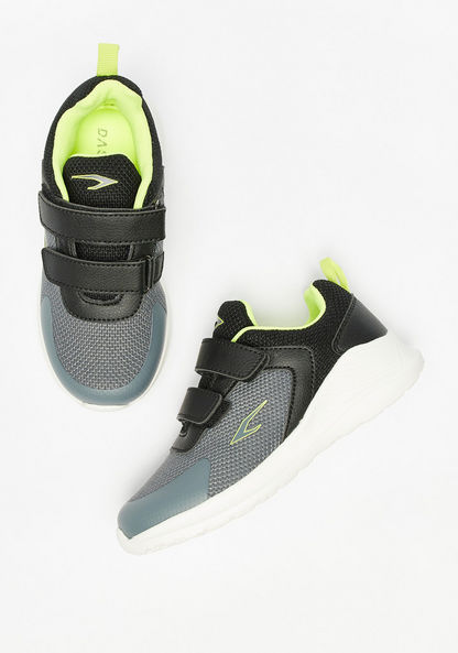 Dash Panelled Low-Ankle Sneakers with Hook and Loop Closure-Boy%27s Sneakers-image-1