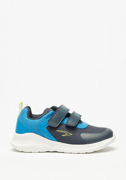Dash Panelled Low-Ankle Sneakers with Hook and Loop Closure-Boy%27s Sneakers-image-0