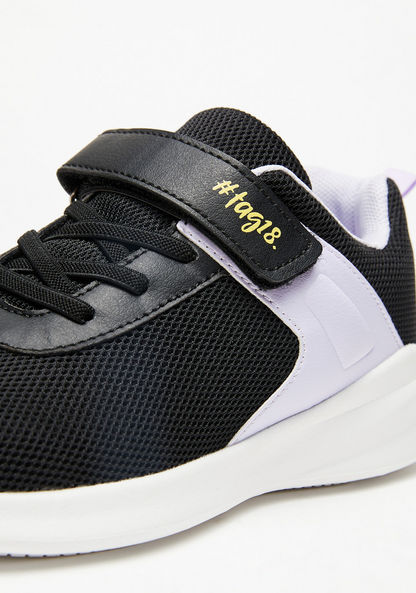 #tag18. Panelled Low Ankle Sneakers with Hook and Loop Closure