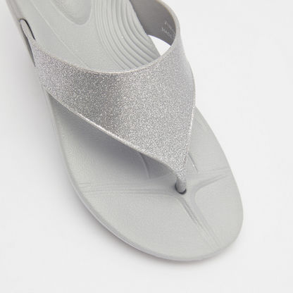 Glitter Detail Slip-On Thong Slippers