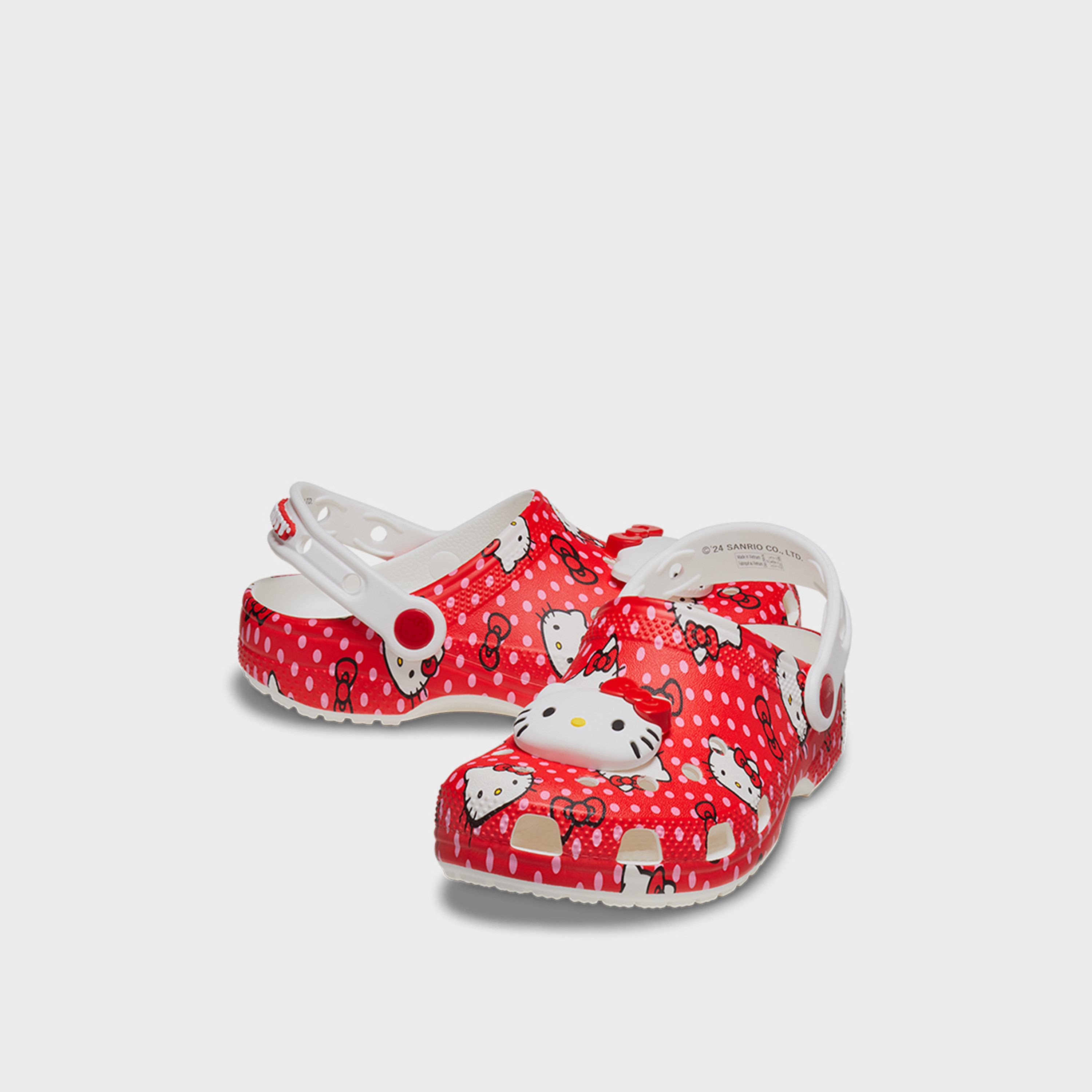 كروكس- شبشب هيلو كيتي أحمر كلاسيكي سهل الارتداء للأطفال | 210576-90H-girls-shoes-flipflopsandslides-image-1