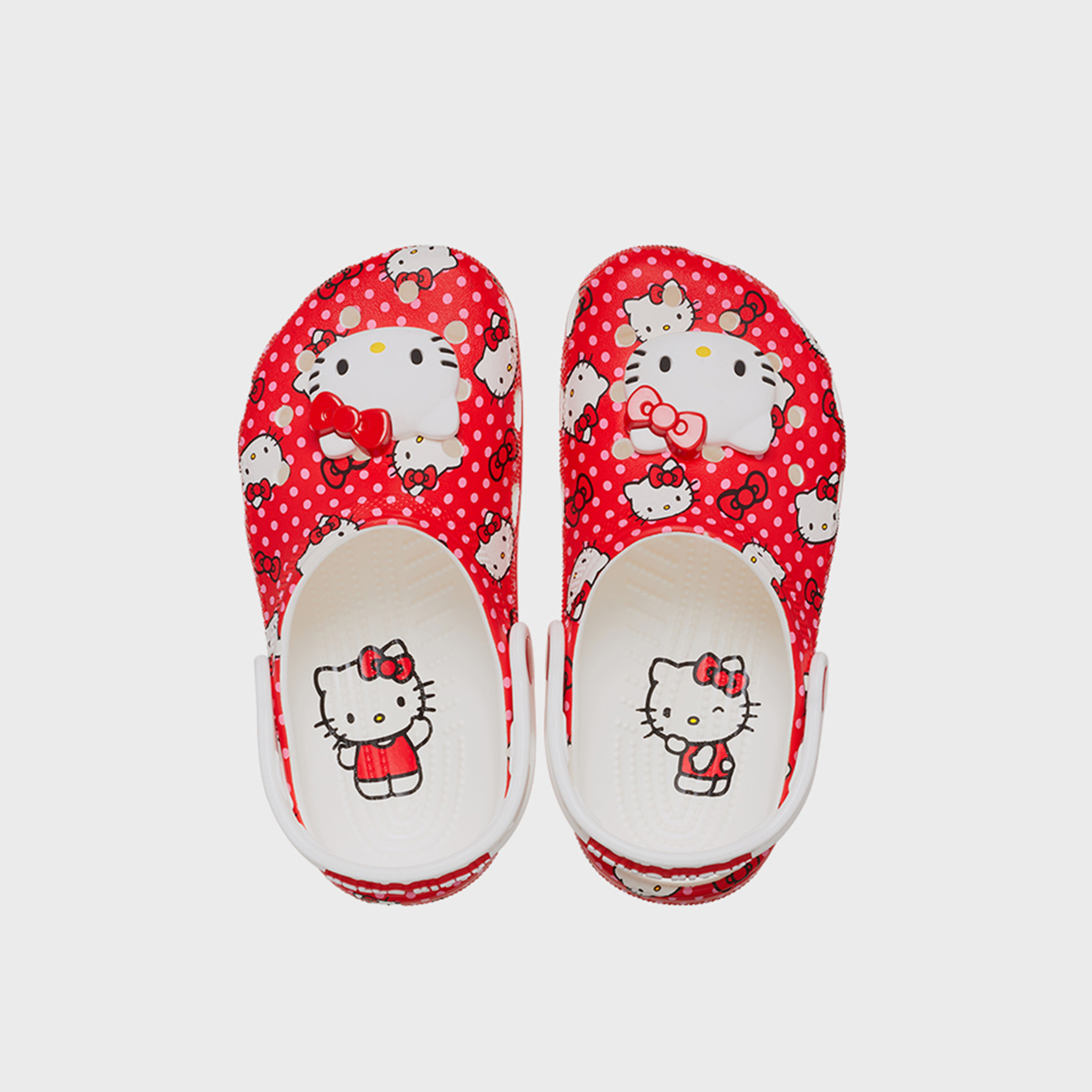 Crocs Kid's Slip On Hello Kitty Red Classic K Clogs | 210576-90H-girls-shoes-flipflopsandslides-image-2
