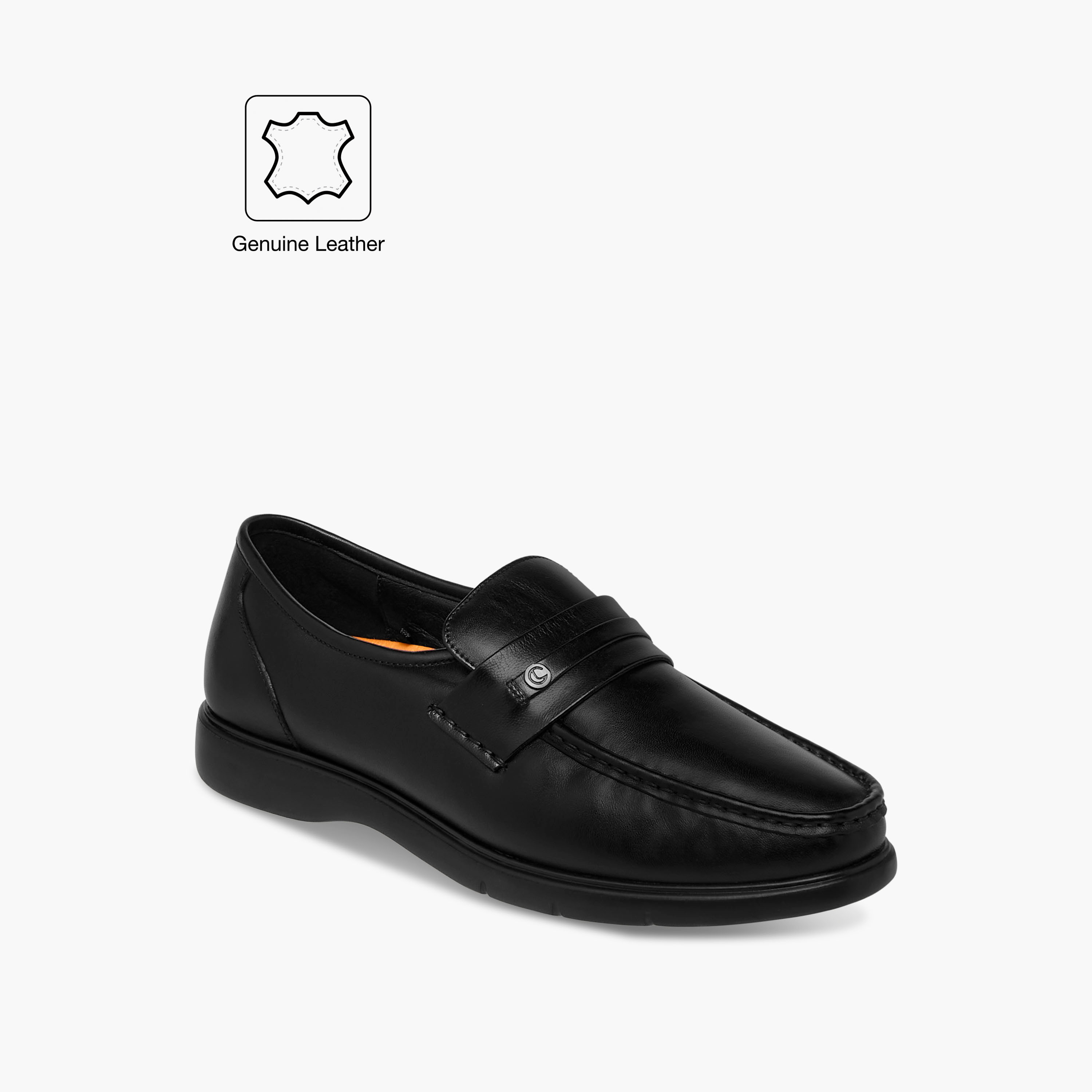 حذاء موكاسين جلد سادة سهل الارتداء من لو كونفورت -men-shoes-formalshoes-image-2