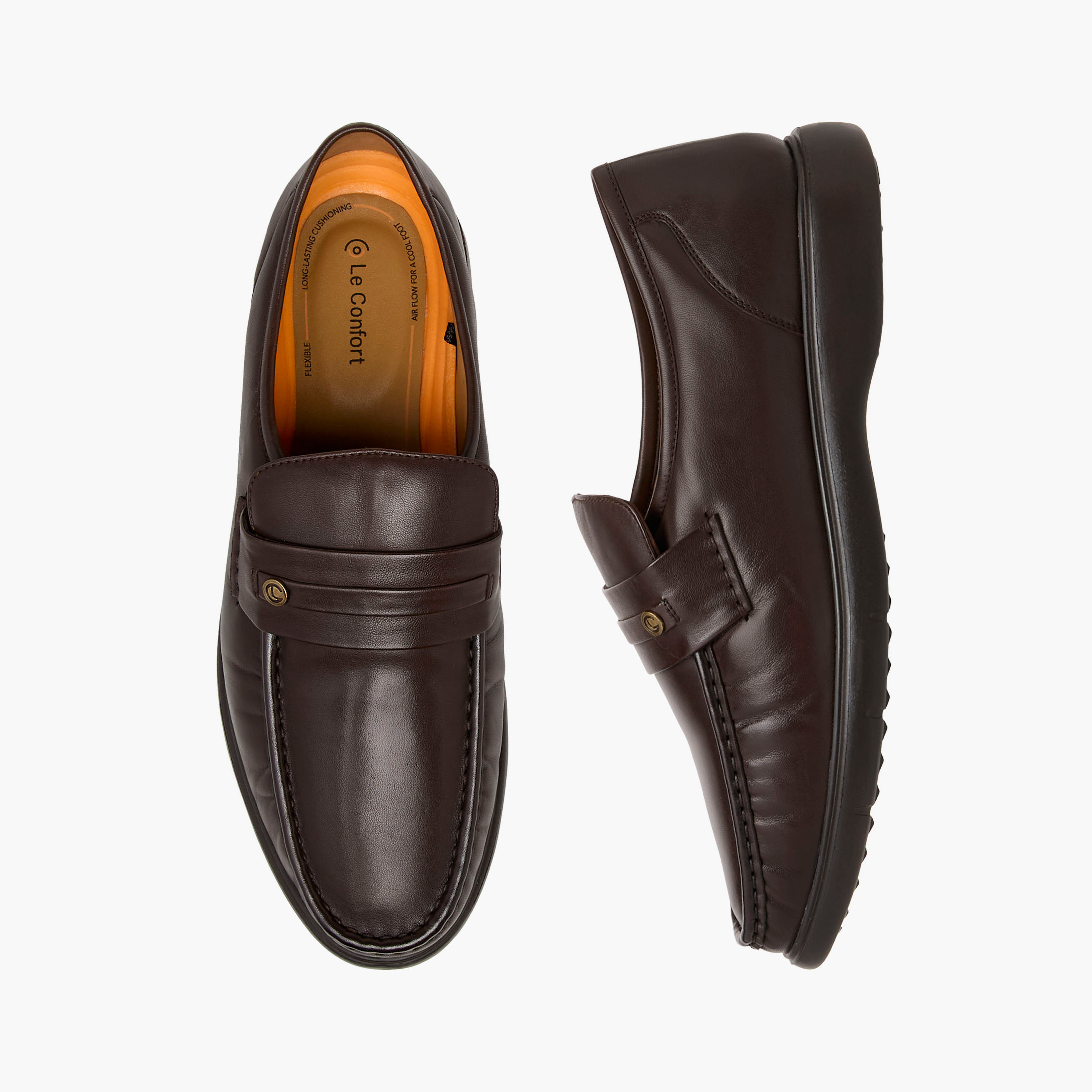 حذاء موكاسين جلد سادة سهل الارتداء من لو كونفورت -men-shoes-formalshoes-image-7