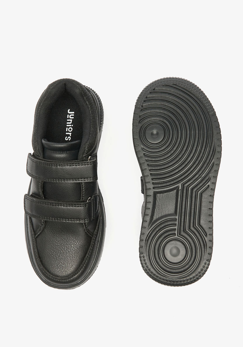 Juniors Solid Sneakers with Hook and Loop Closure-Boy%27s Sneakers-image-3