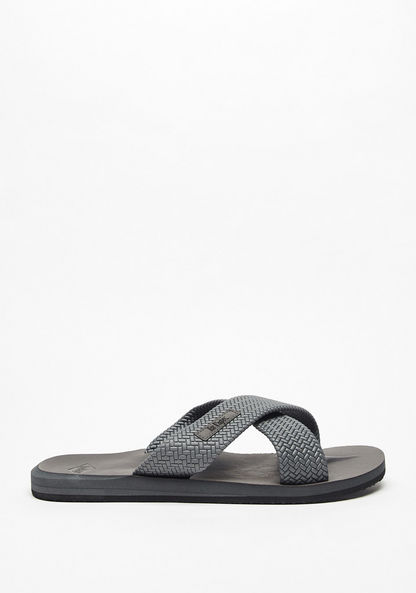 Lee Cooper Men's Slip-On Cross Strap Slides Sandals-Men%27s Flip Flops & Beach Slippers-image-1