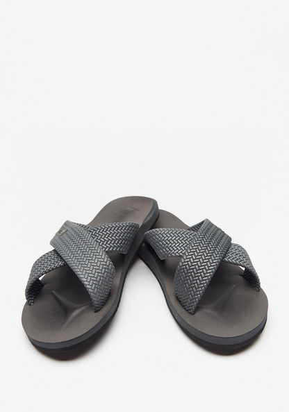 Lee Cooper Men's Slip-On Cross Strap Slides Sandals