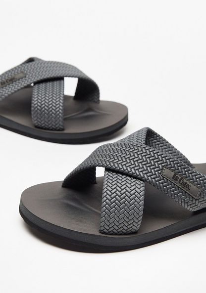 Lee Cooper Men's Slip-On Cross Strap Slides Sandals-Men%27s Flip Flops & Beach Slippers-image-3