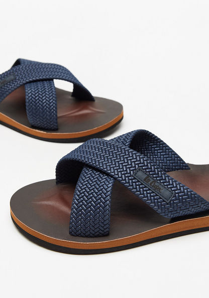 Lee Cooper Men's Slip-On Cross Strap Slides Sandals-Men%27s Flip Flops and Beach Slippers-image-3