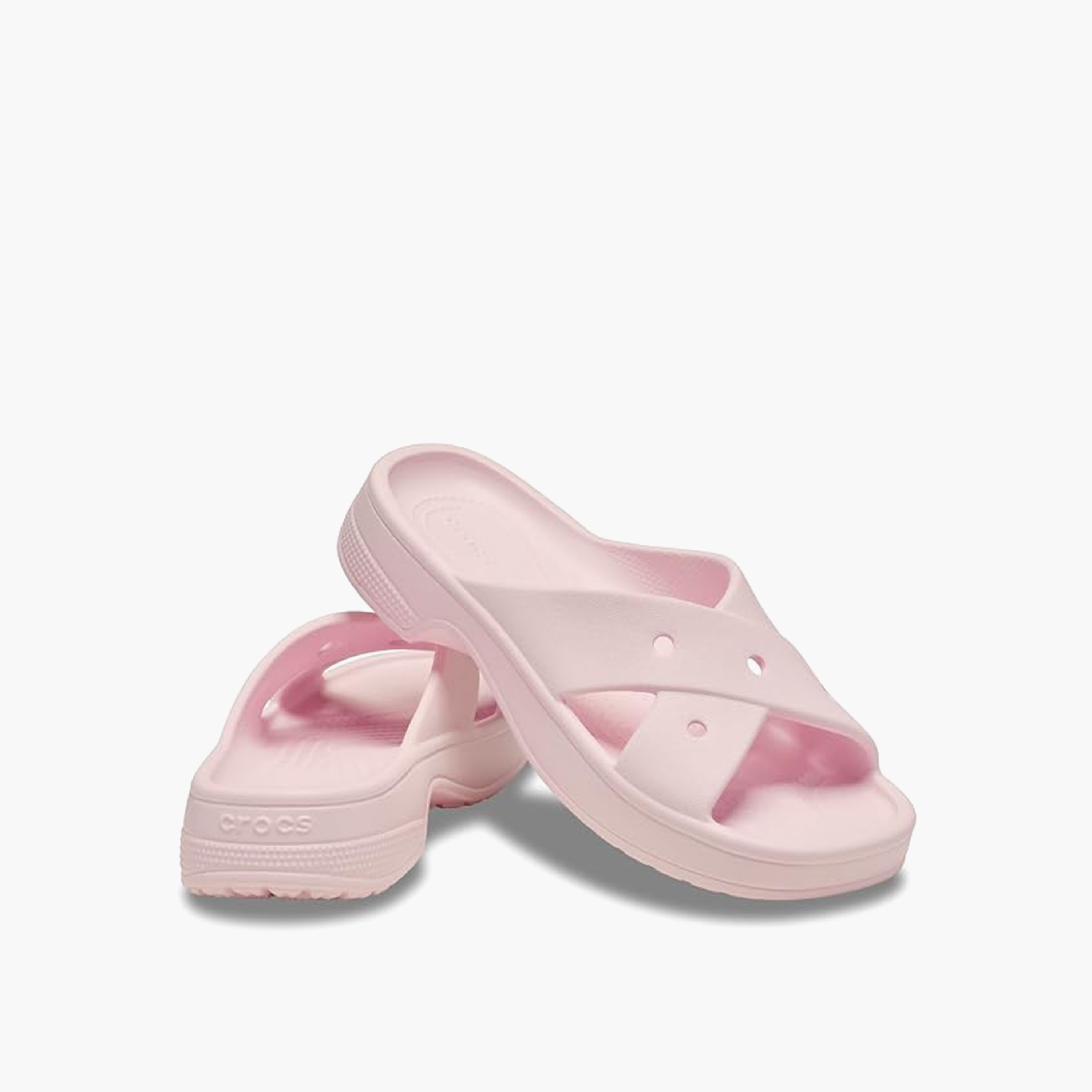 Crocs Women's Slip-On Classic Cross Strap Chunky Heel Slide Sandals | 210840-6ZW-women-shoes-sandals-flats-image-1