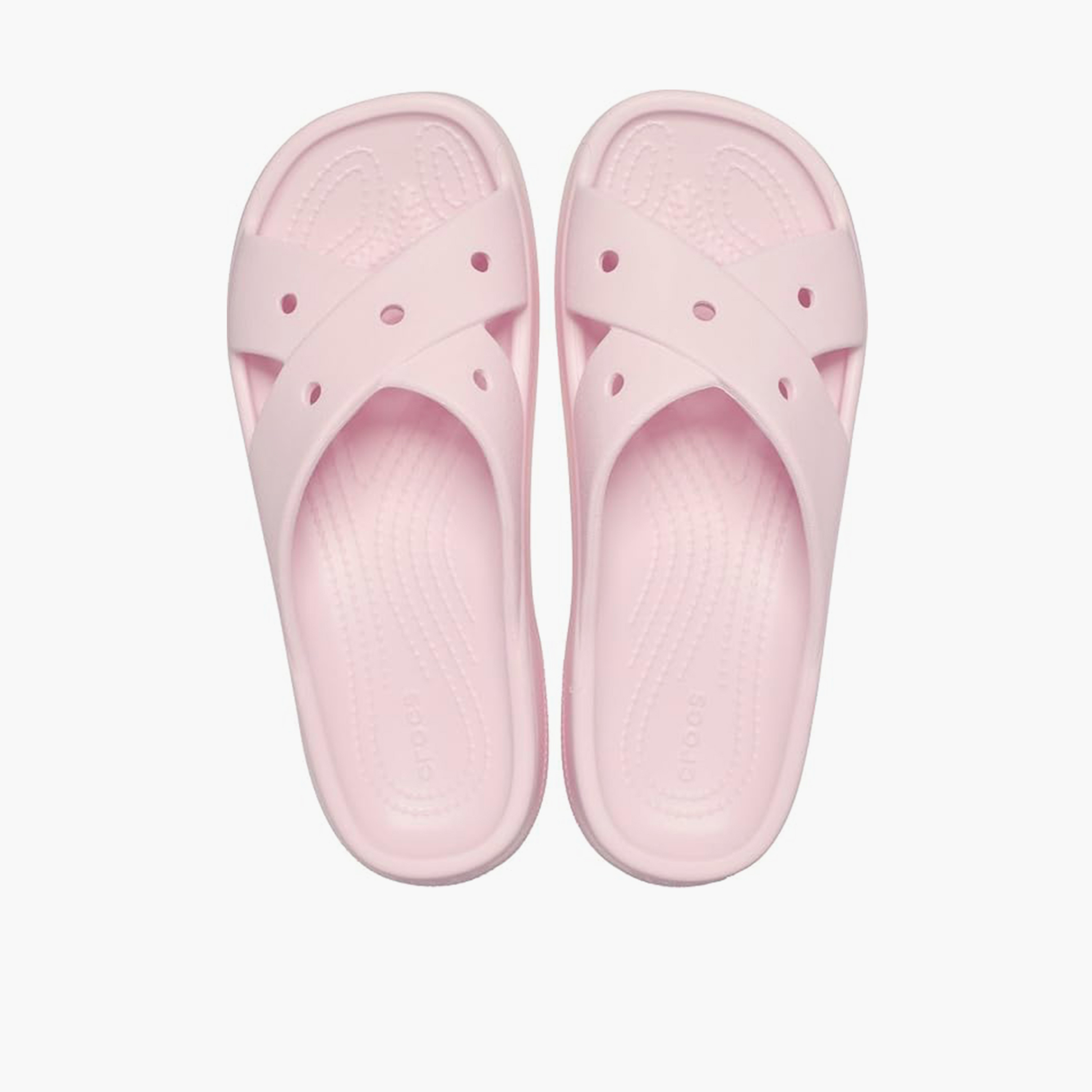 Crocs Women's Slip-On Classic Cross Strap Chunky Heel Slide Sandals | 210840-6ZW-women-shoes-sandals-flats-image-2