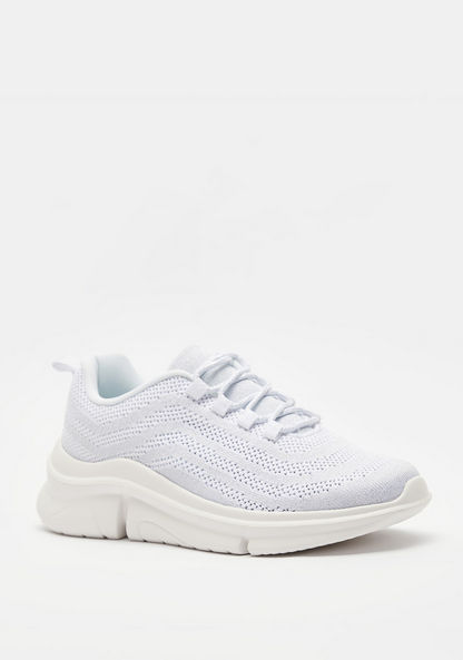 Haadana Textured Lace-Up Sneakers with Chunky Heels