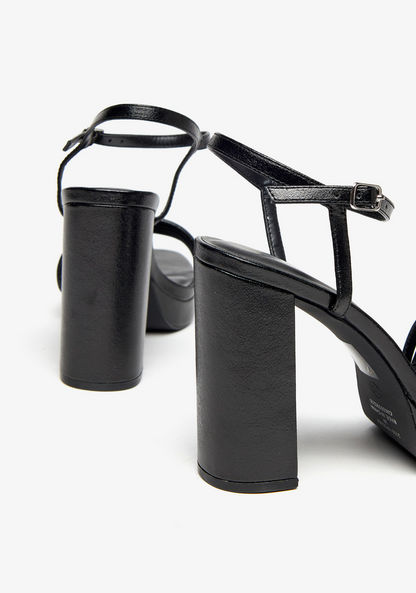 Haadana Open Toe Sandals with Buckle Closure and Block Heel-Women%27s Heel Sandals-image-5