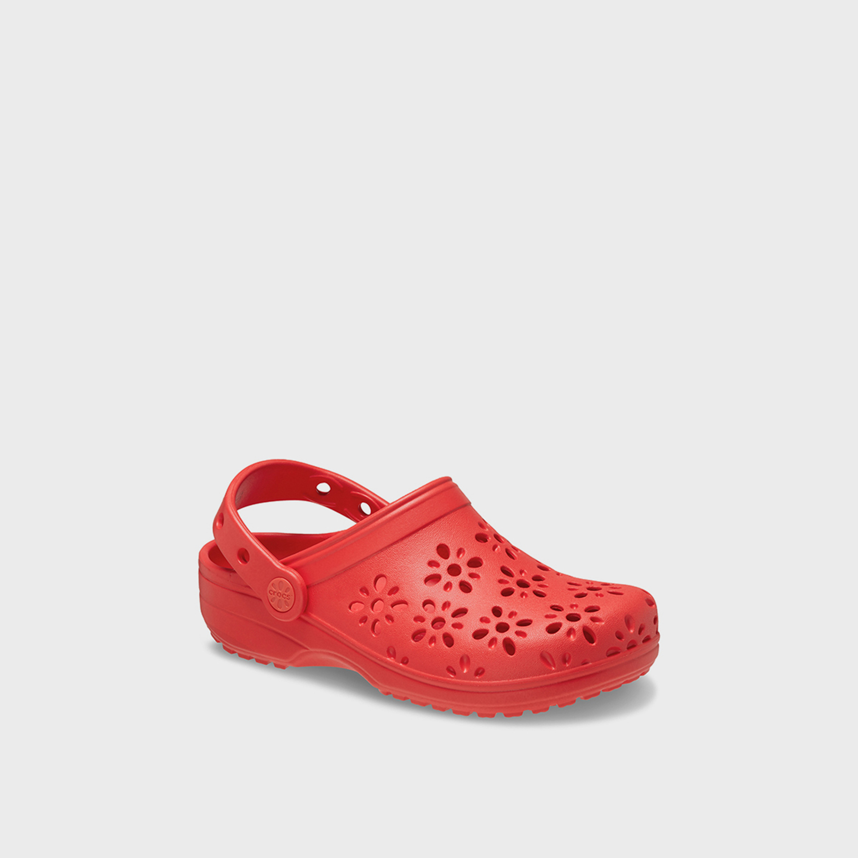 Crocs Kid's Slip On Classic Floral Cut Out K Clogs | 210943-6ZR-women-shoes-sandals-flats-image-3