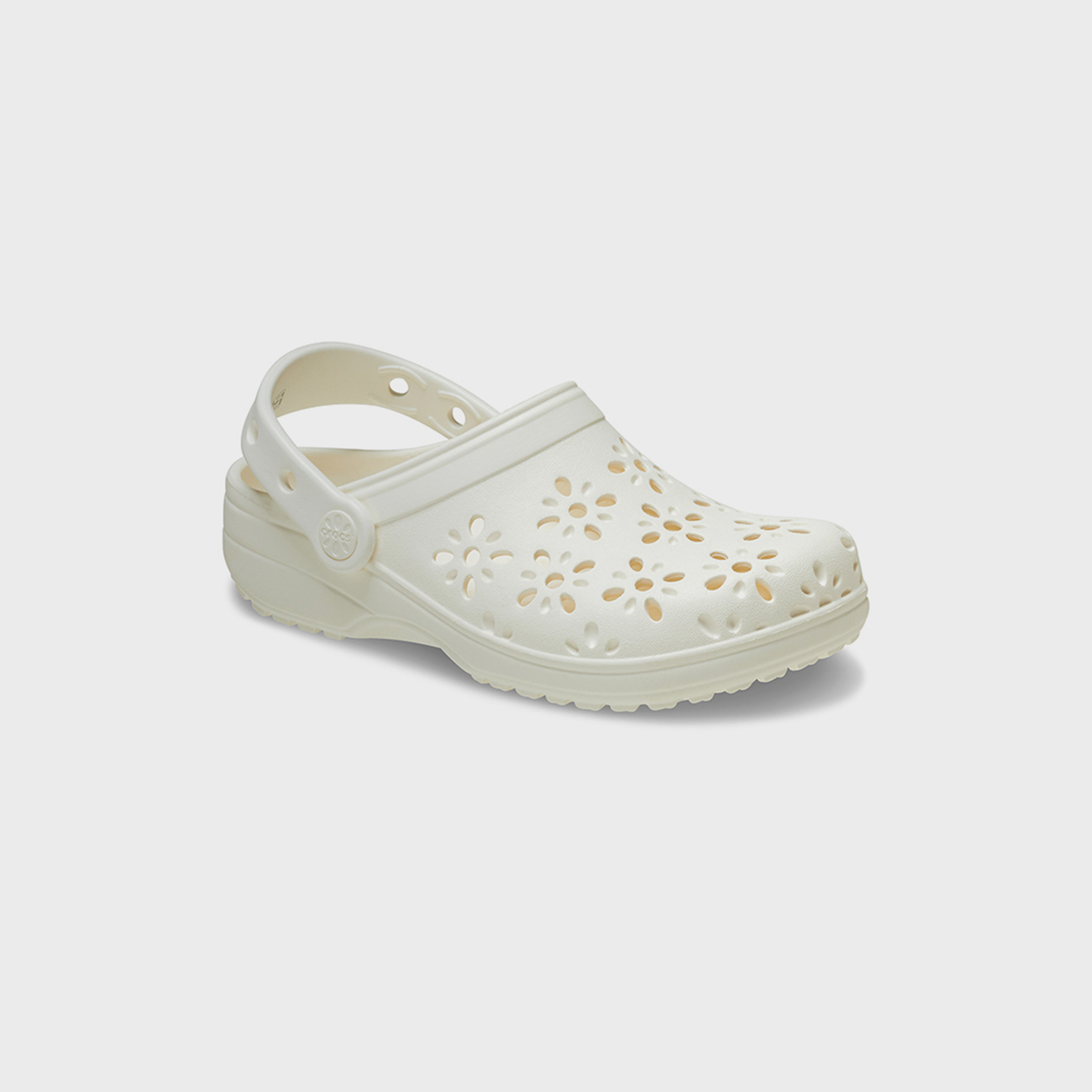 كروكس حذاء كلاسيكي سهل الارتداء بنقشة الزهور المفرغة للأطفال | 210944-0WV-girls-shoes-sandals-image-3