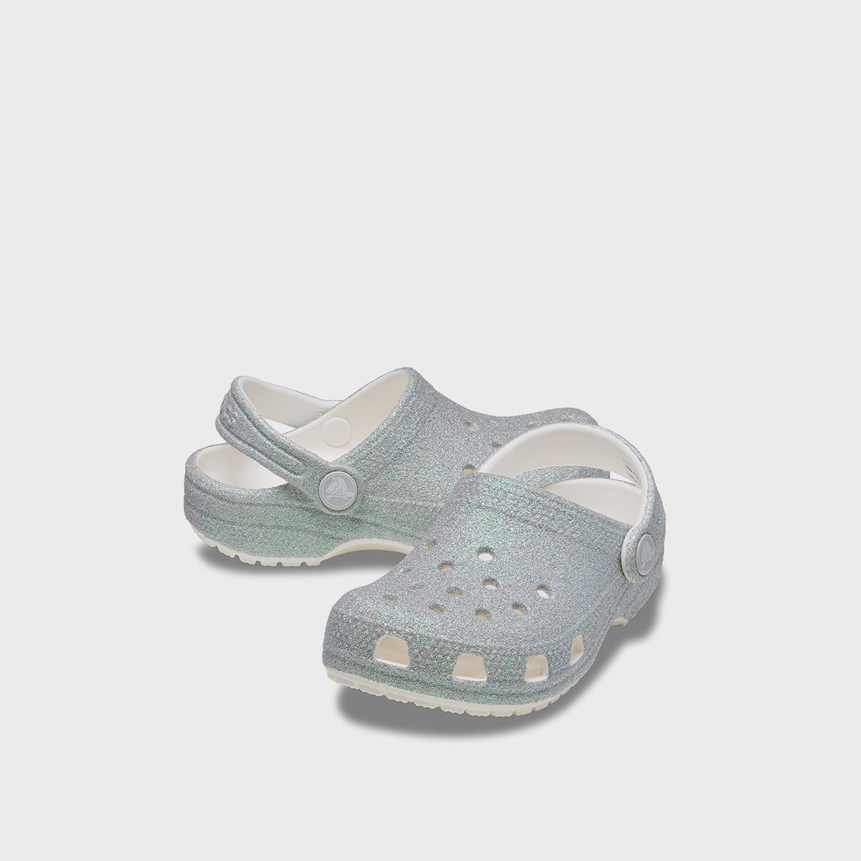 Crocs Kid's Slip On Classic Iridescent Glitter Clogs | 210986-100-boys-shoes-flipflopsandslides-image-1