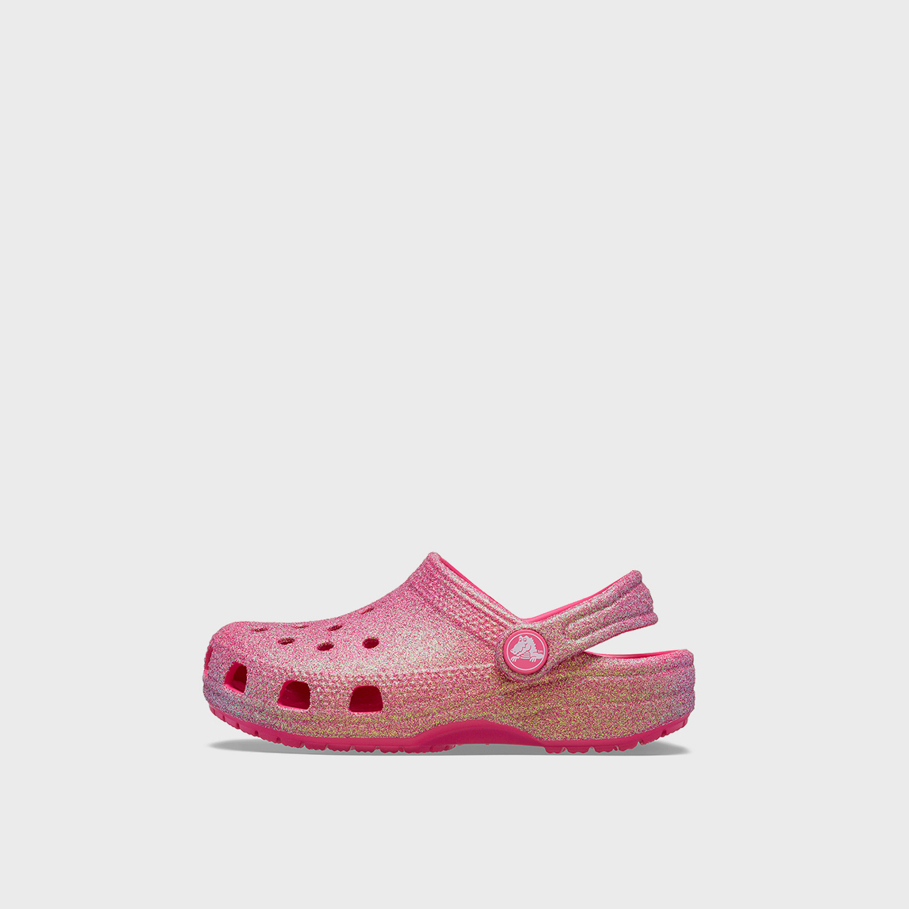Crocs Kid's Slip On Classic Iridescent Glitter Clogs | 210986-6ZQ-girls-shoes-flipflopsandslides-image-4