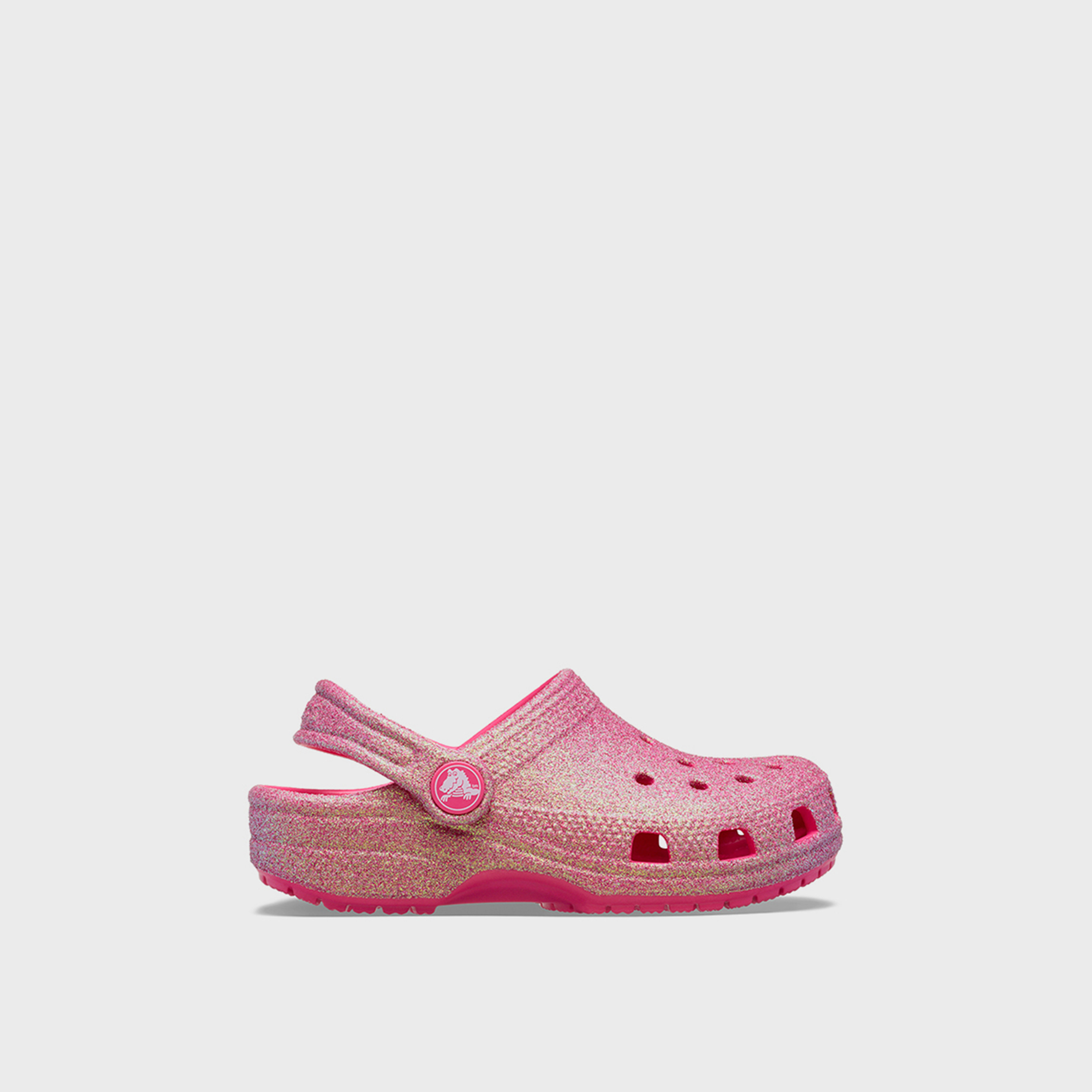 Crocs Kid's Slip On Classic Iridescent Glitter Clogs | 210986-6ZQ-girls-shoes-flipflopsandslides-image-5