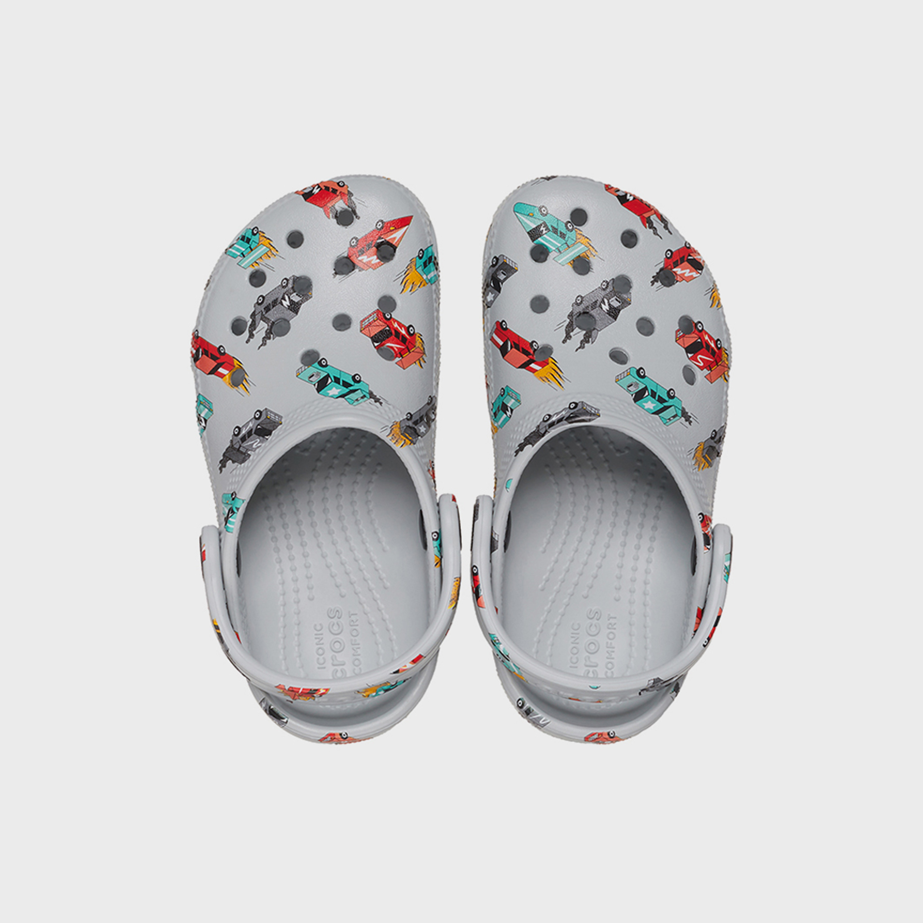 Crocs Kids Slip-On Classic Race Cars Graphic Clogs|210992-1NN-girls-shoes-sandals-image-2