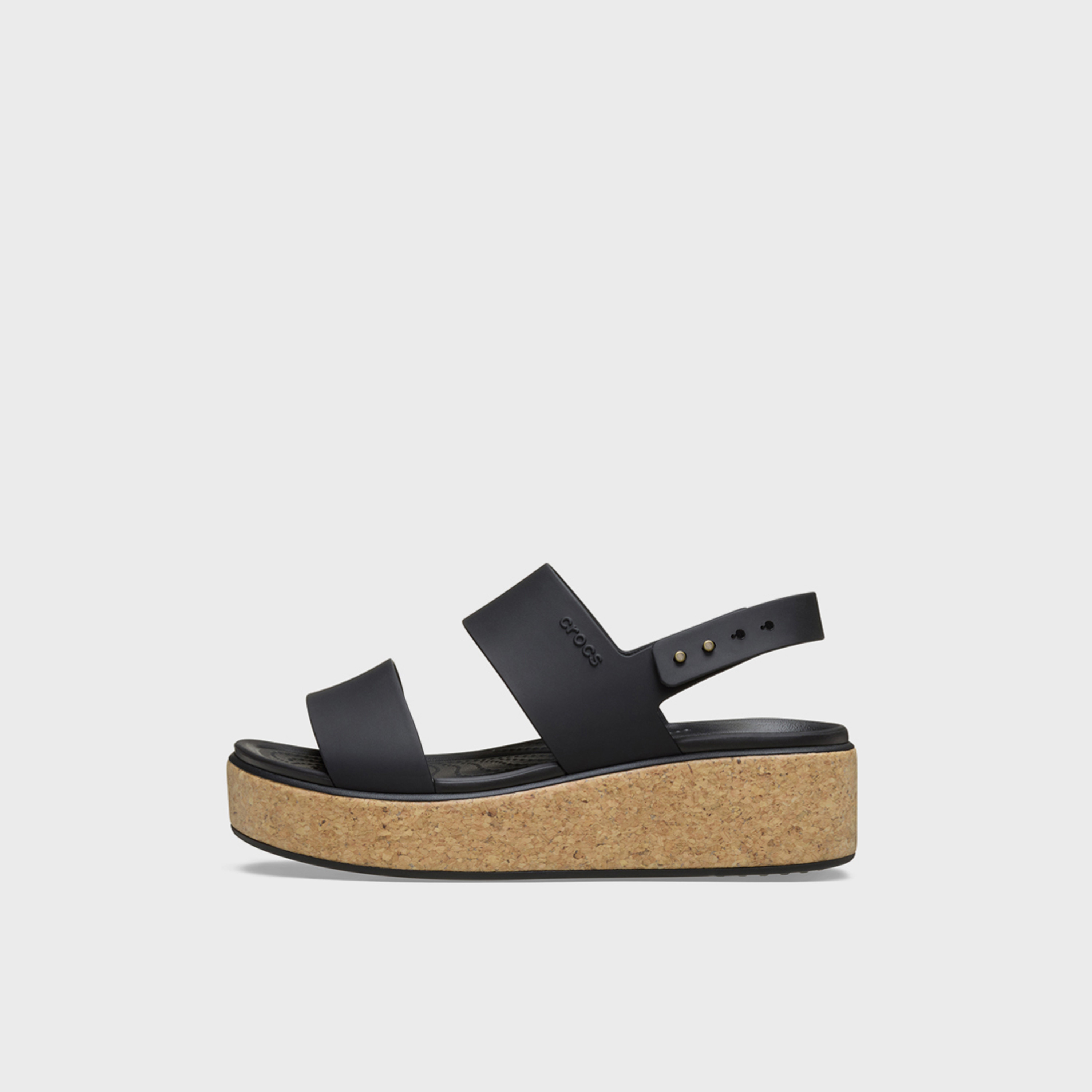 Crocs Women's Slip On Brooklyn Cork Low Wedge Slide Sandals | 211144-060-women-shoes-sandals-flats-image-2