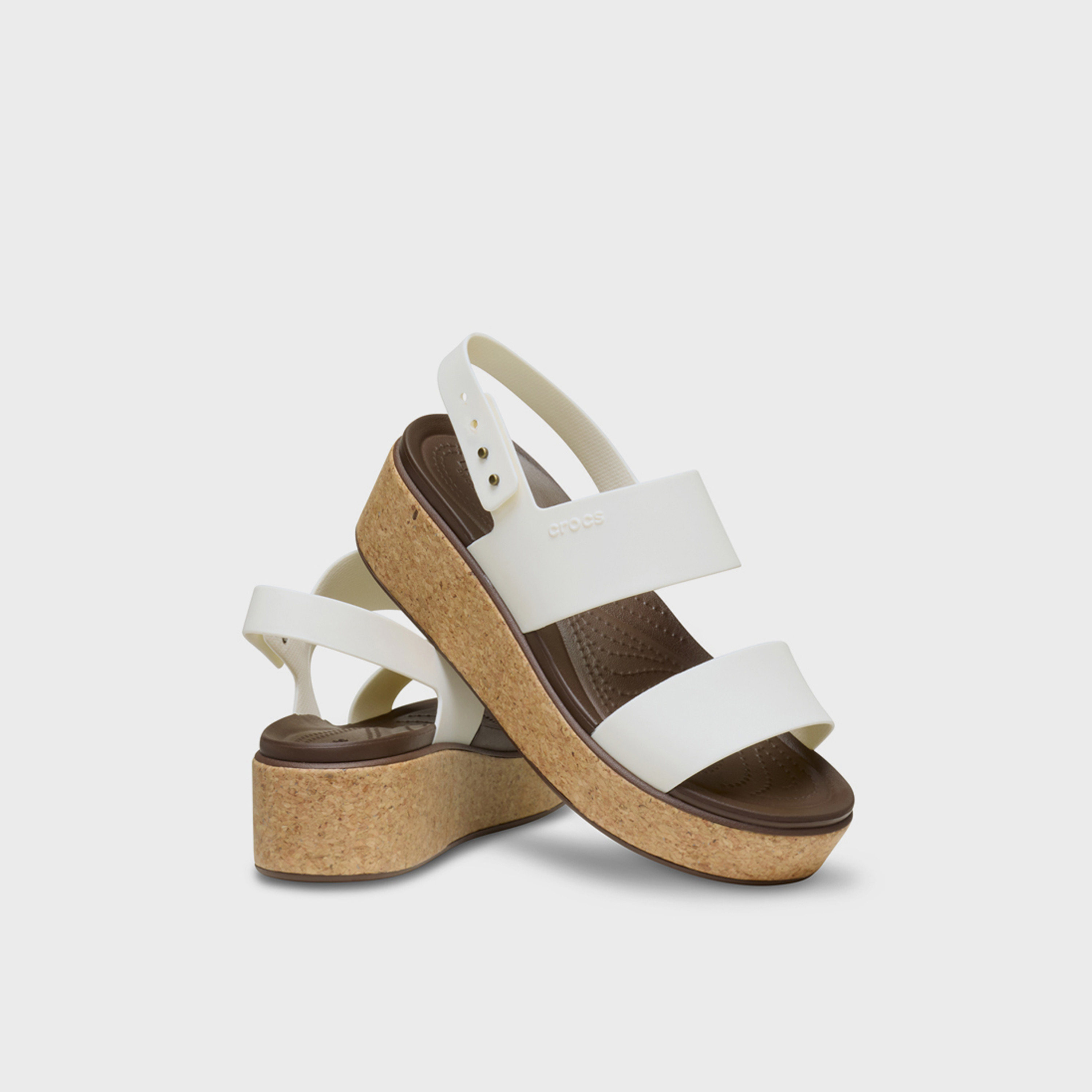 Crocs Women's Slip On Brooklyn Cork Low Wedge Slide Sandals | 211144-0WV-women-shoes-sandals-flats-image-1