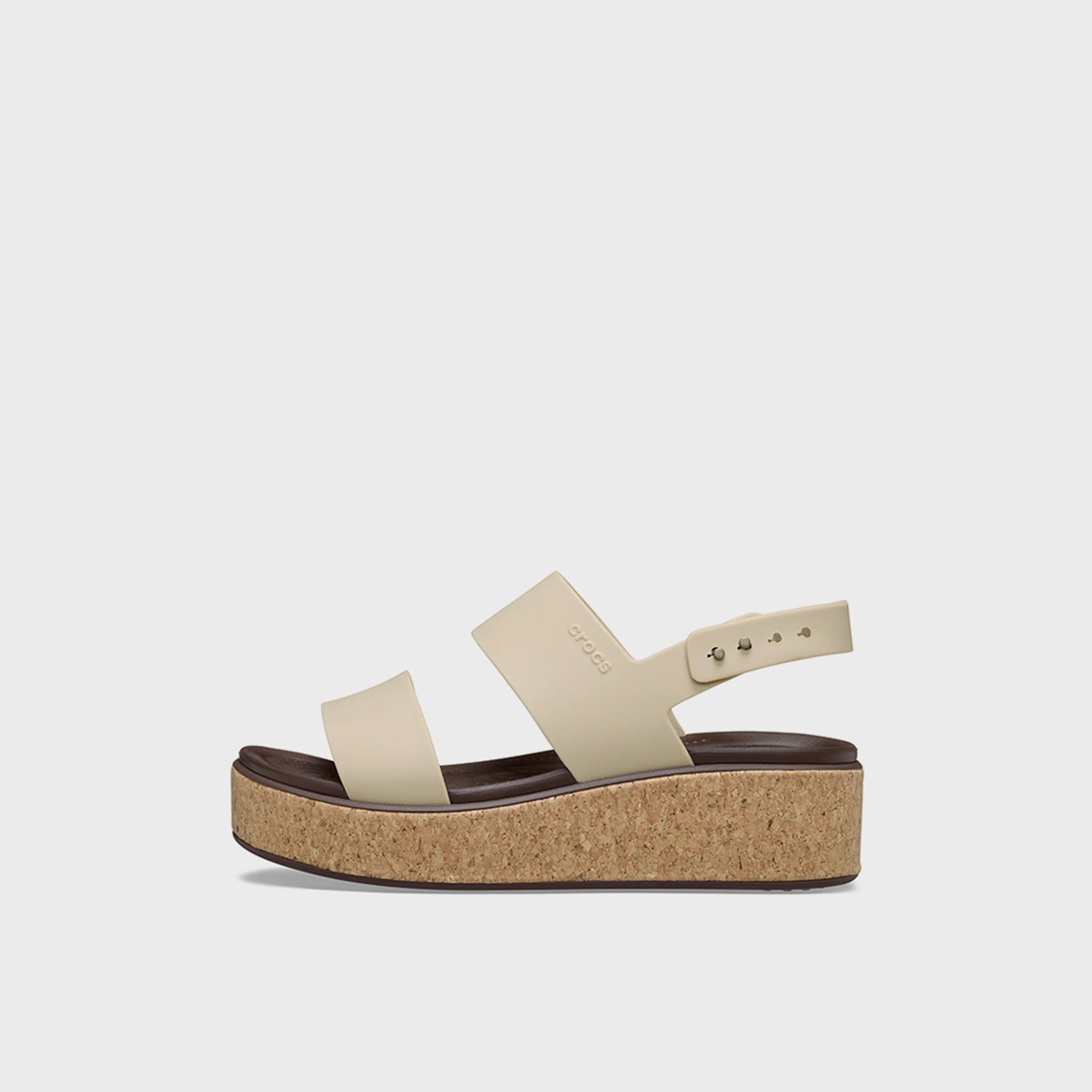 Crocs Women's Slip On Brooklyn Cork Low Wedge Slide Sandals | 211144-212-women-shoes-sandals-flats-image-2