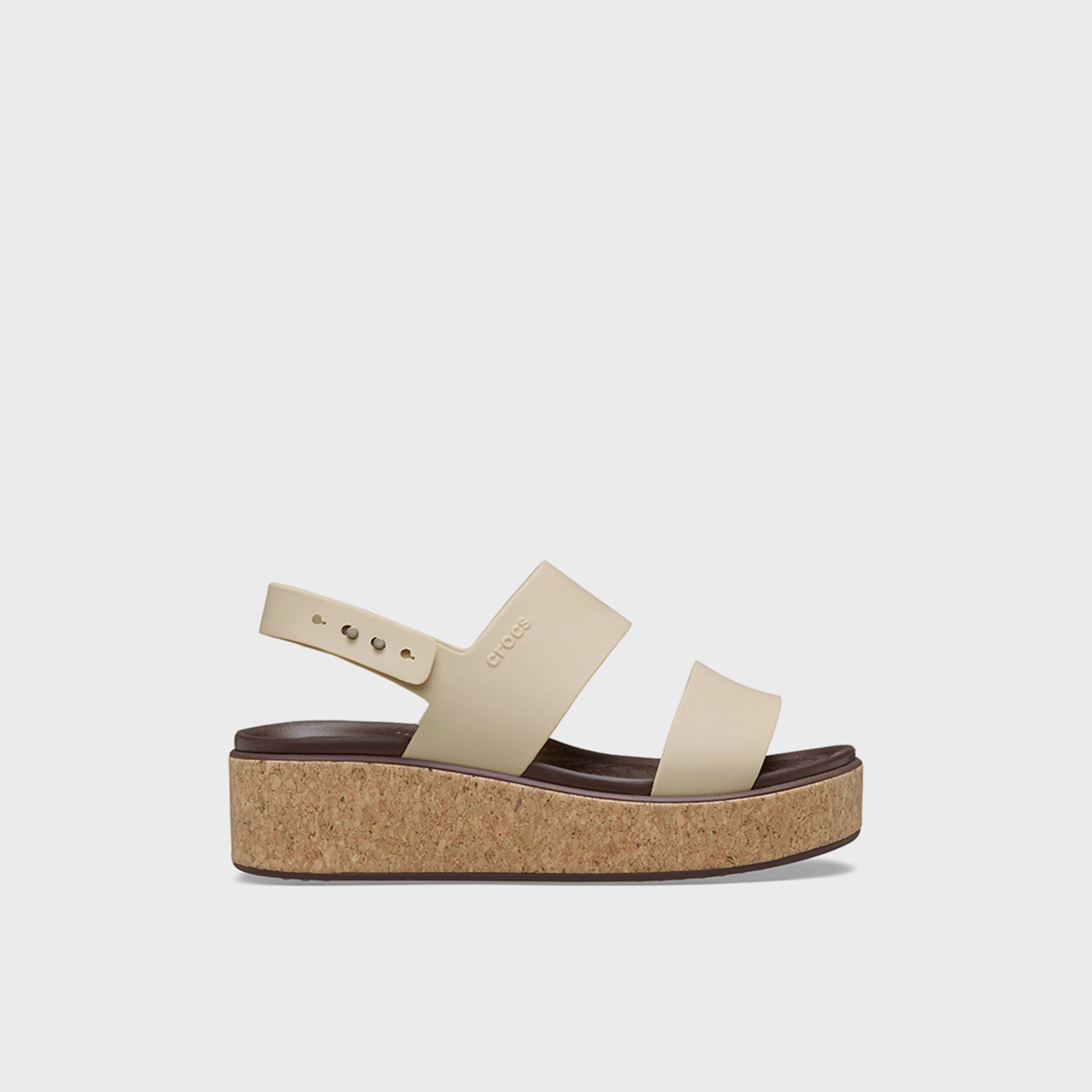 Crocs Women's Slip On Brooklyn Cork Low Wedge Slide Sandals | 211144-212-women-shoes-sandals-flats-image-3