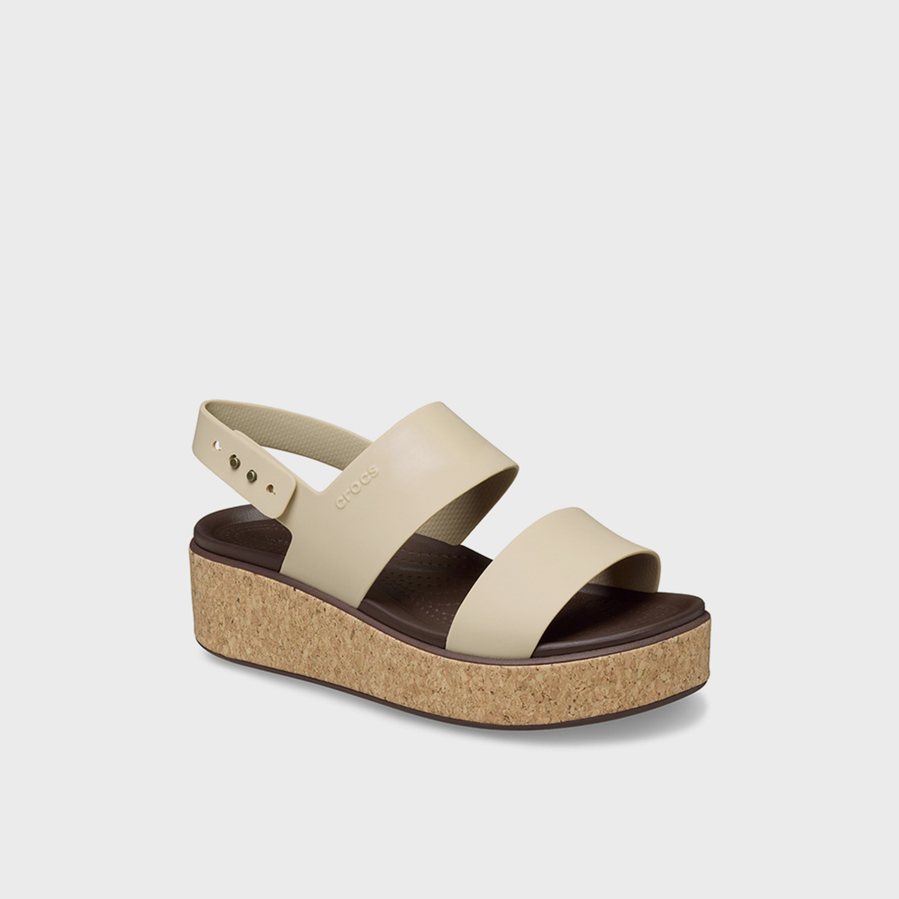 Crocs Women's Slip On Brooklyn Cork Low Wedge Slide Sandals | 211144-212-women-shoes-sandals-flats-image-5