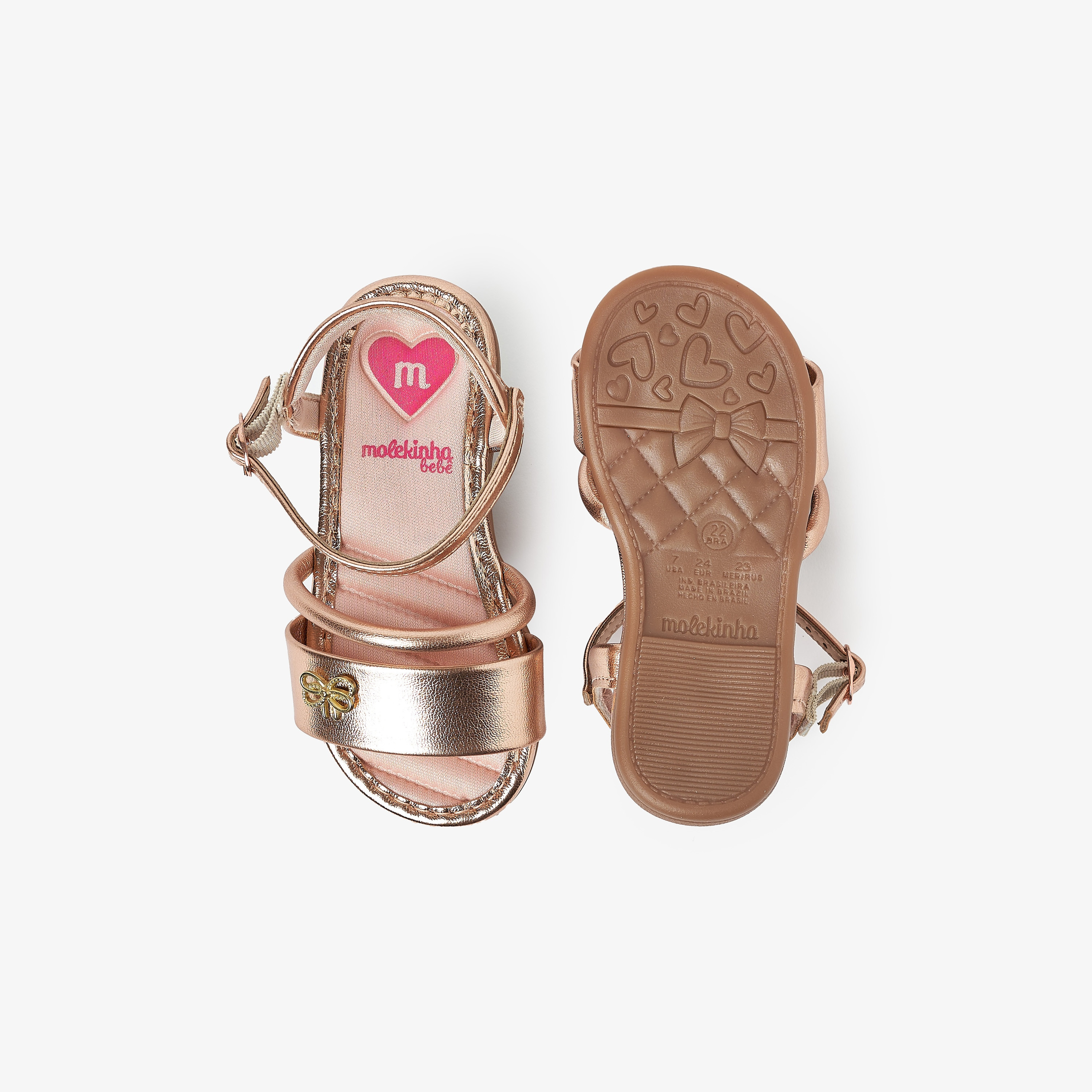 Molekinha by Geoomnii Girls Metallic Ankle Strap Sandals | 2112-671-19791-23146        -girls-shoes-sandals-image-4