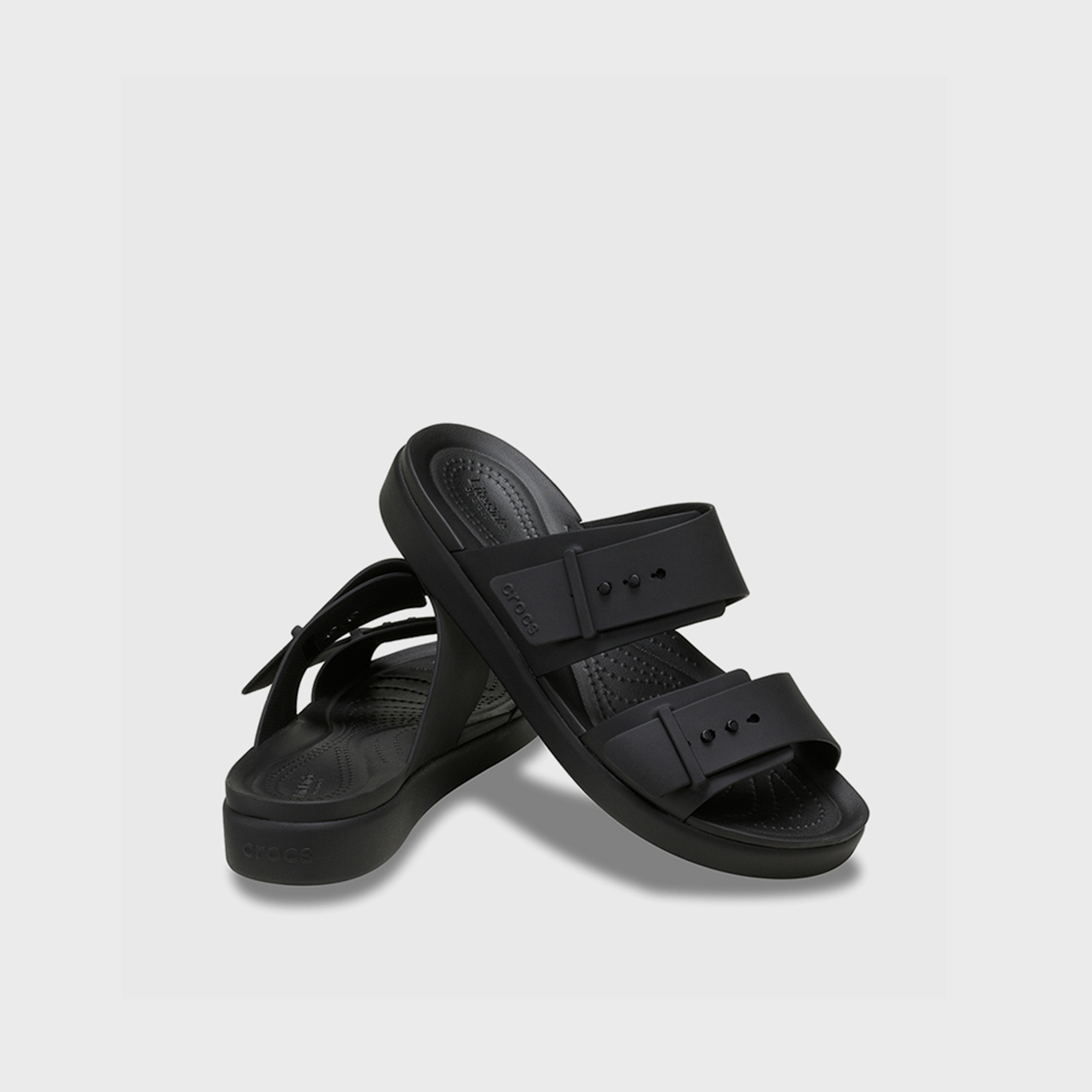 Crocs Women's Slip On Brooklyn Buckle Low Slide Sandals | 211215-001-women-shoes-sandals-flats-image-1