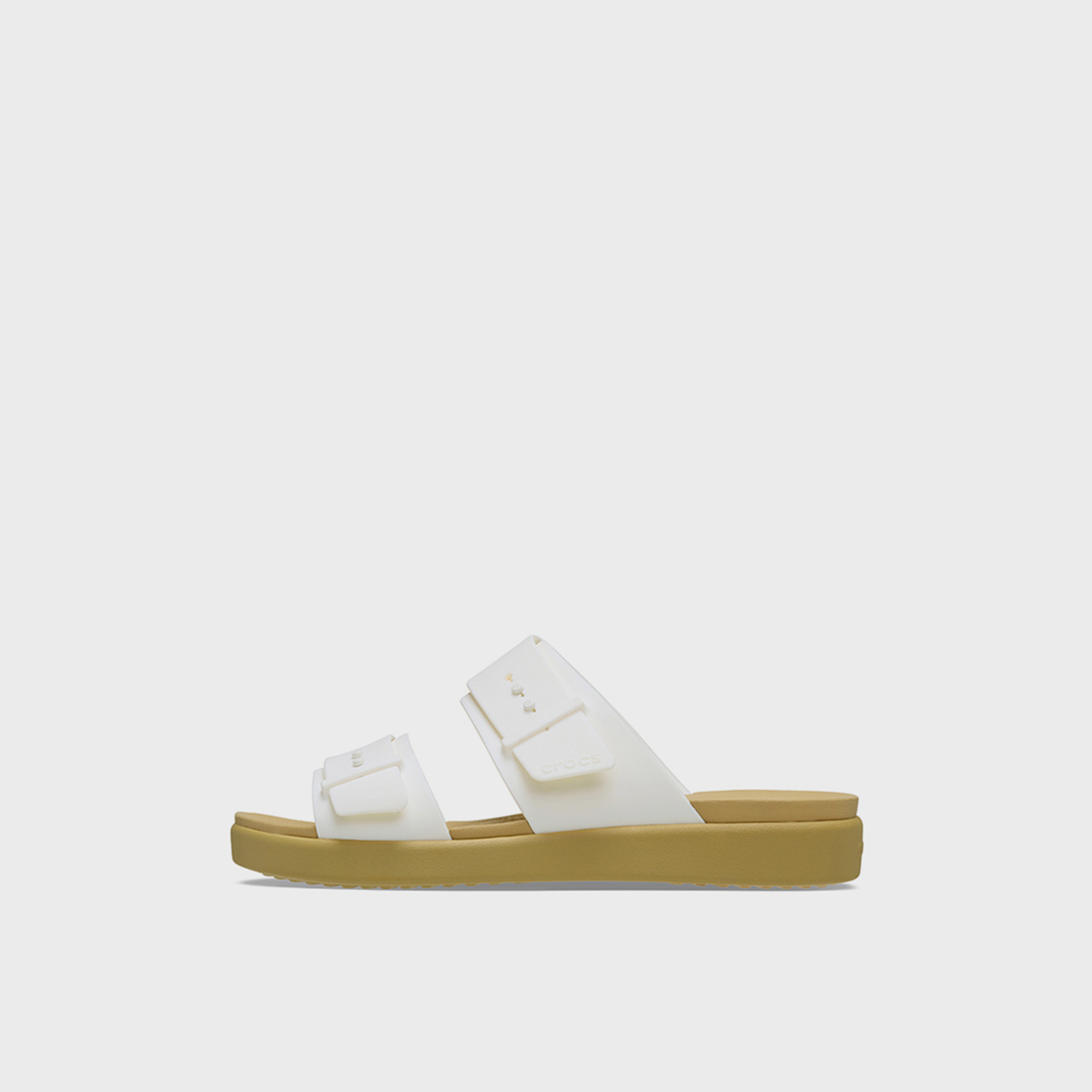 Crocs Women's Slip On Brooklyn Buckle Low Slide Sandals | 211215-00O-women-shoes-sandals-flats-image-2