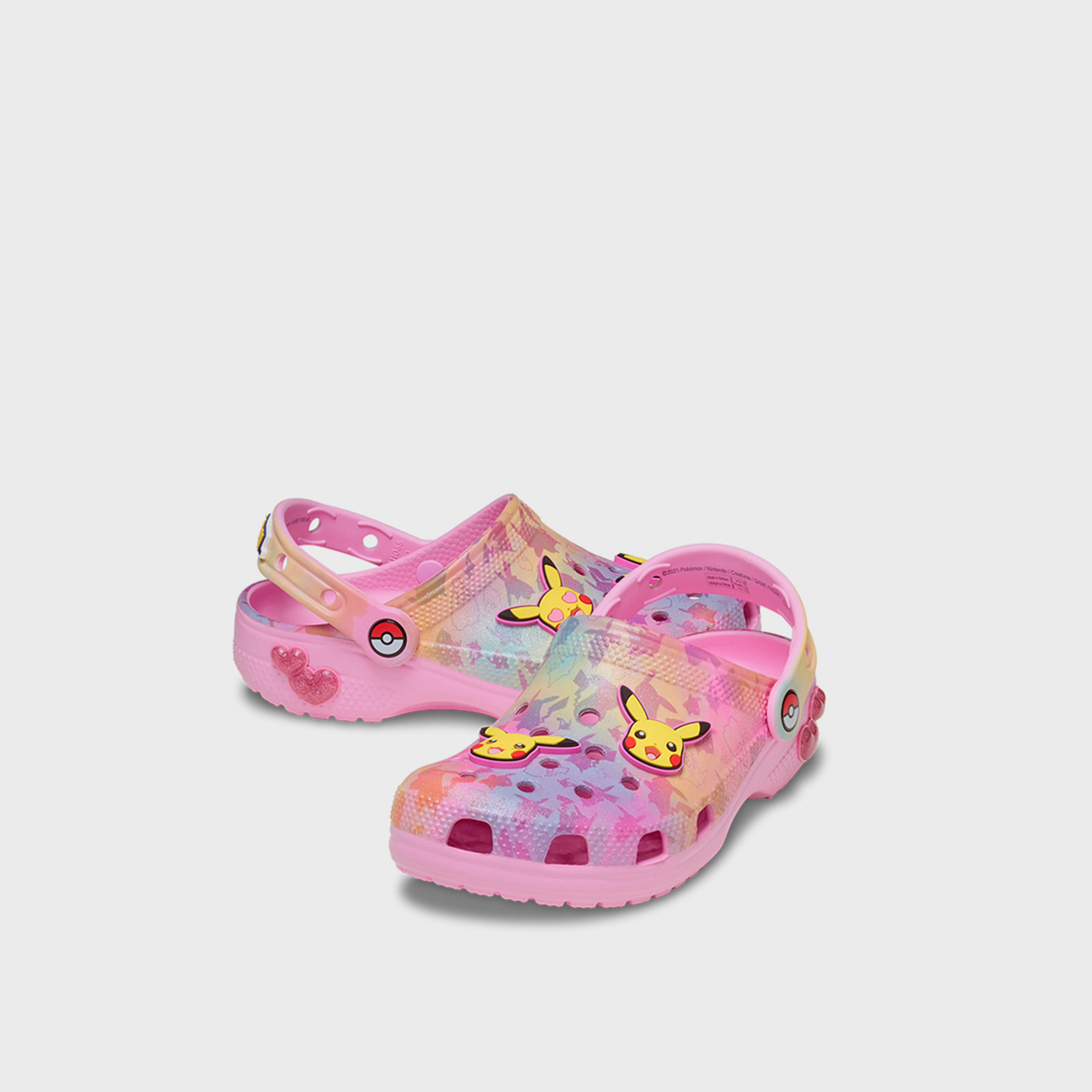 Crocs Girls Back Strap Pikachu Pink Classic Clogs | 211229-90H-girls-shoes-flipflopsandslides-image-1