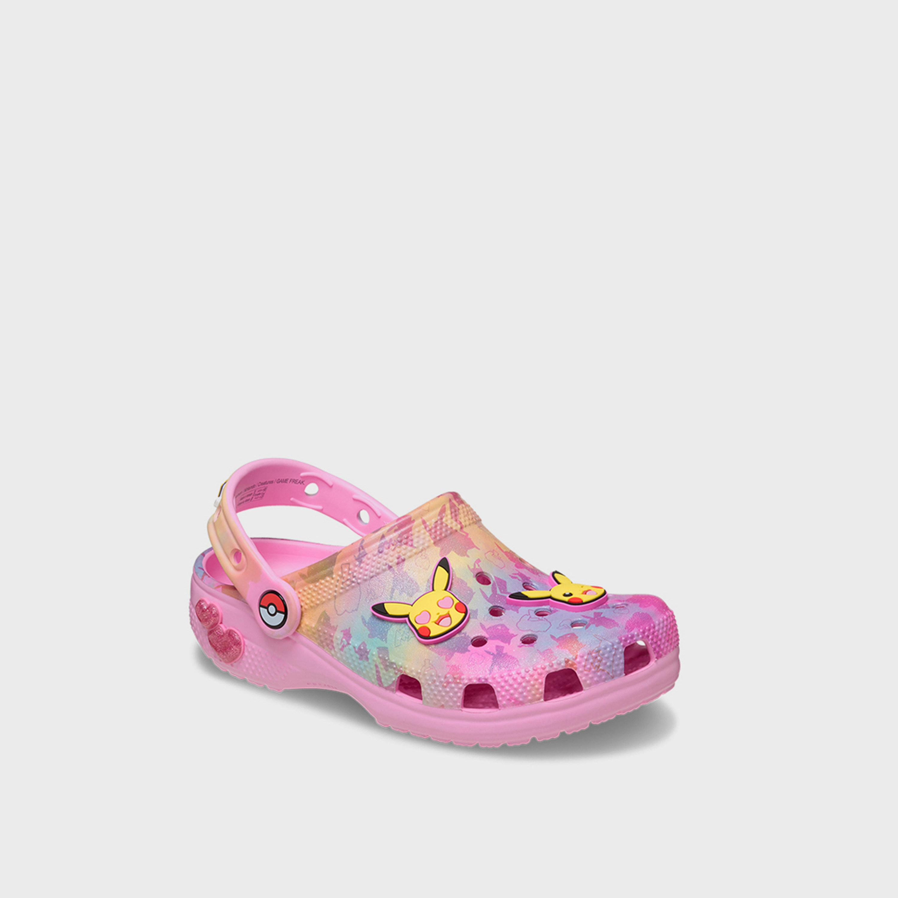 Crocs Girls Back Strap Pikachu Pink Classic Clogs | 211229-90H-girls-shoes-flipflopsandslides-image-2