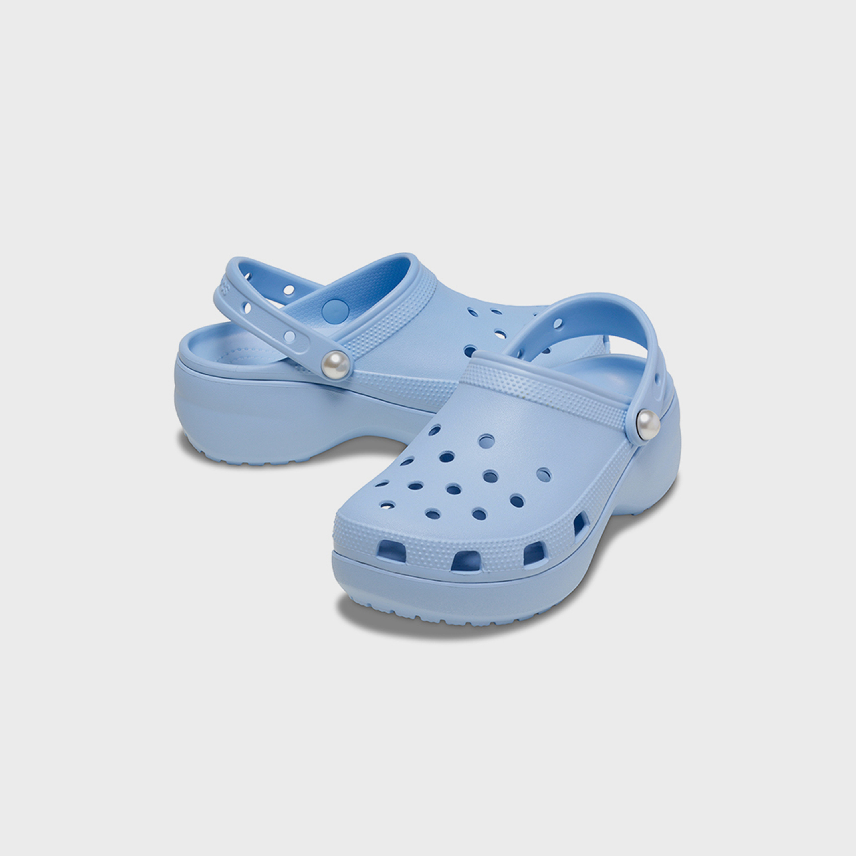 Crocs Women's Slip-On Classic Pearl Platform Clogs | 211231-4NS-women-shoes-sandals-flats-image-1