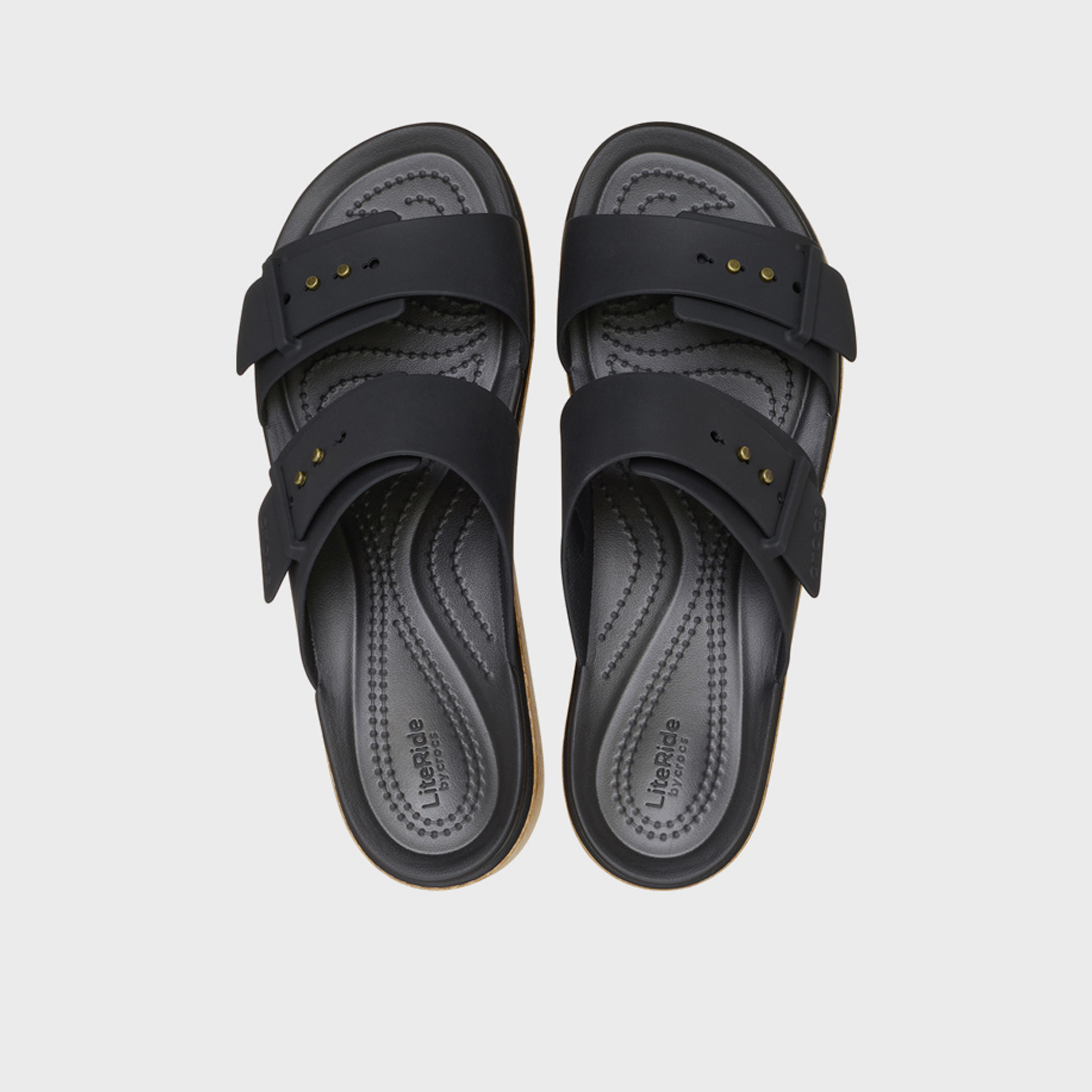 Crocs Women's Slip On Brooklyn Cork Buckle Low Wedge Slide Sandals | 211252-001-women-shoes-sandals-flats-image-4