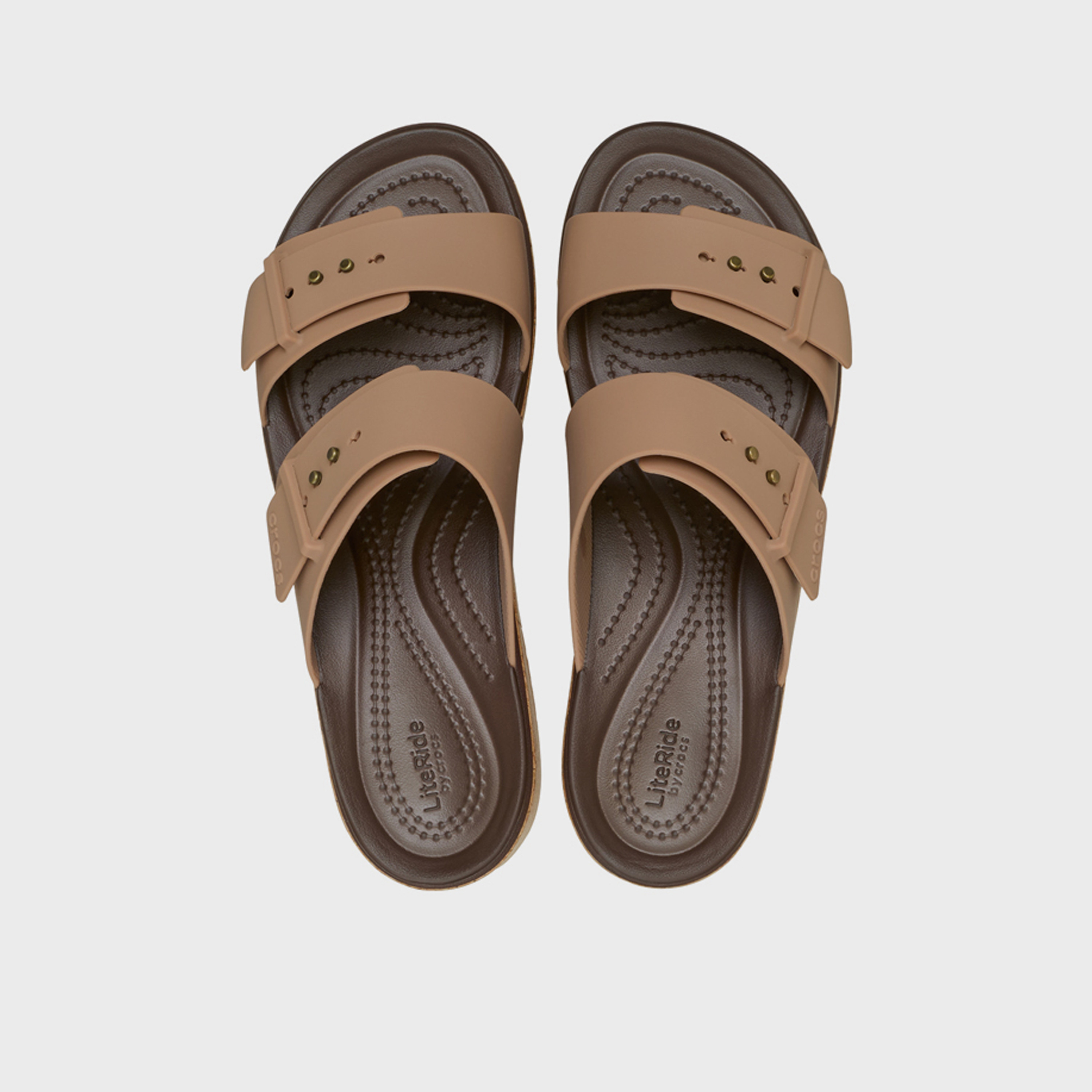 Crocs Women's Slip On Brooklyn Cork Buckle Low Wedge Slide Sandals | 211252-2JJ-women-shoes-sandals-flats-image-4