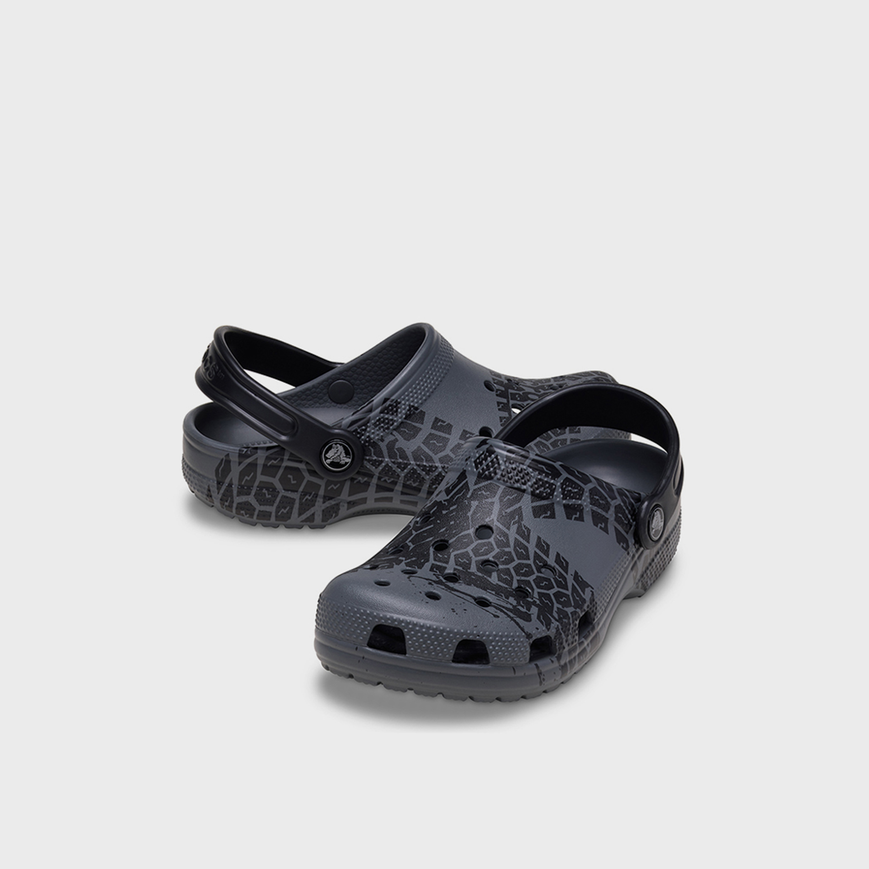 Crocs Kids Slip On Classic Tire Print Clog | 211267-0DA-boys-shoes-flipflopsandslides-image-1