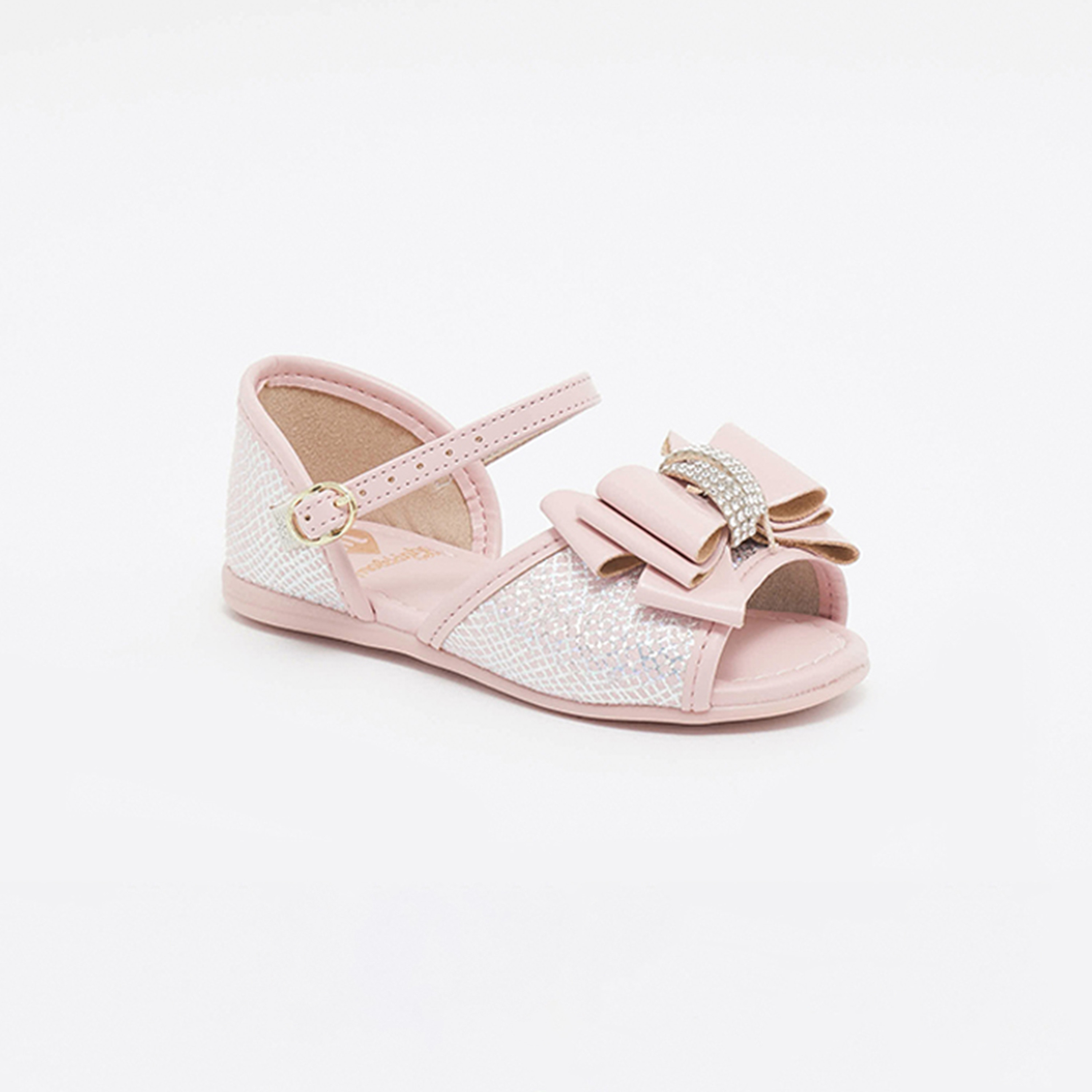 Molekinha by Geoomnii Kids Embellished Sandals with Bow Detail | 2114-265-24711       -girls-shoes-sandals-image-1