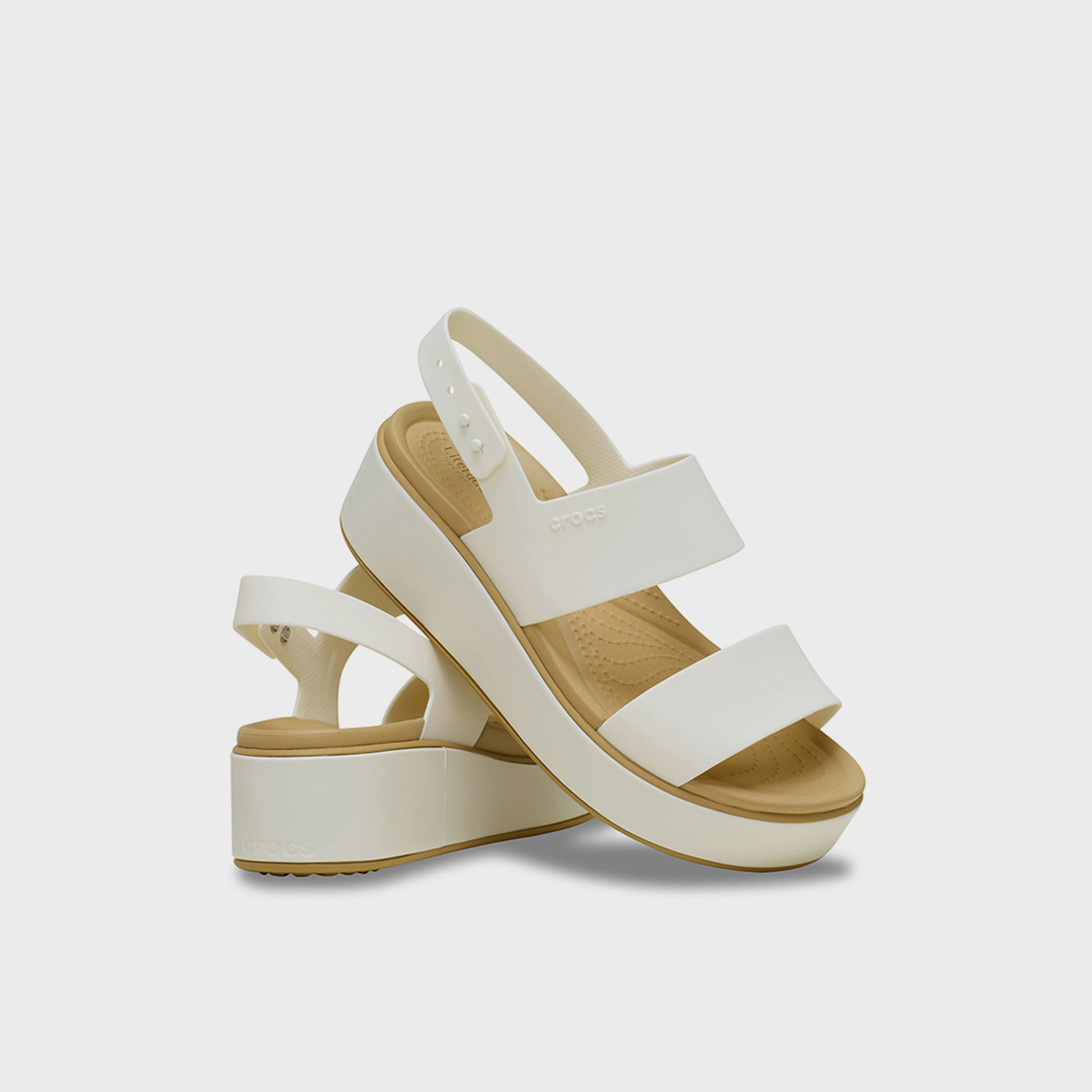 Crocs Women's Buckle Strap Brooklyn Wedge Sandals | 211802-00O-women-shoes-sandals-flats-image-1