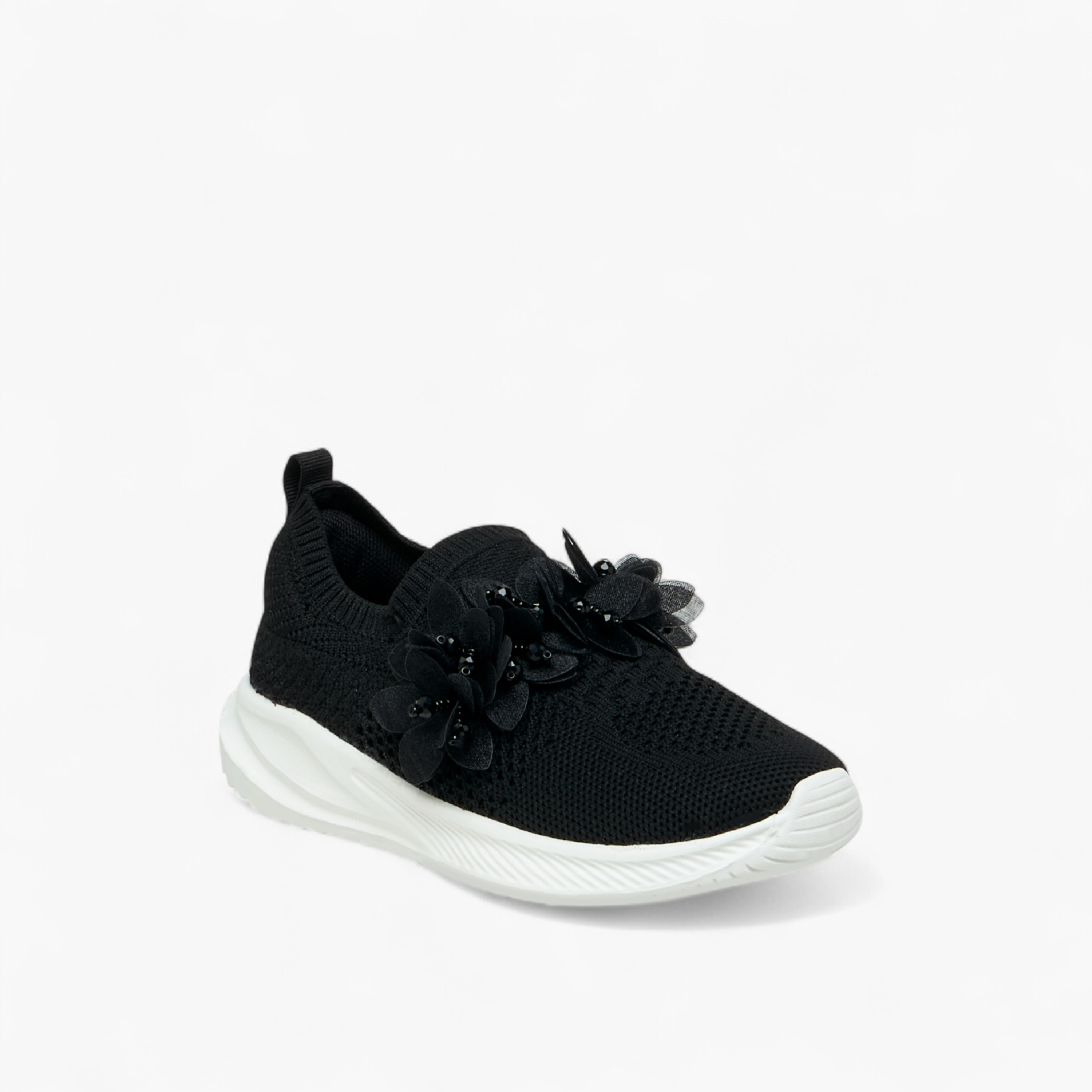 Juniors Floral Embellished Slip-On Sneakers-girls-shoes-sneakers-image-2