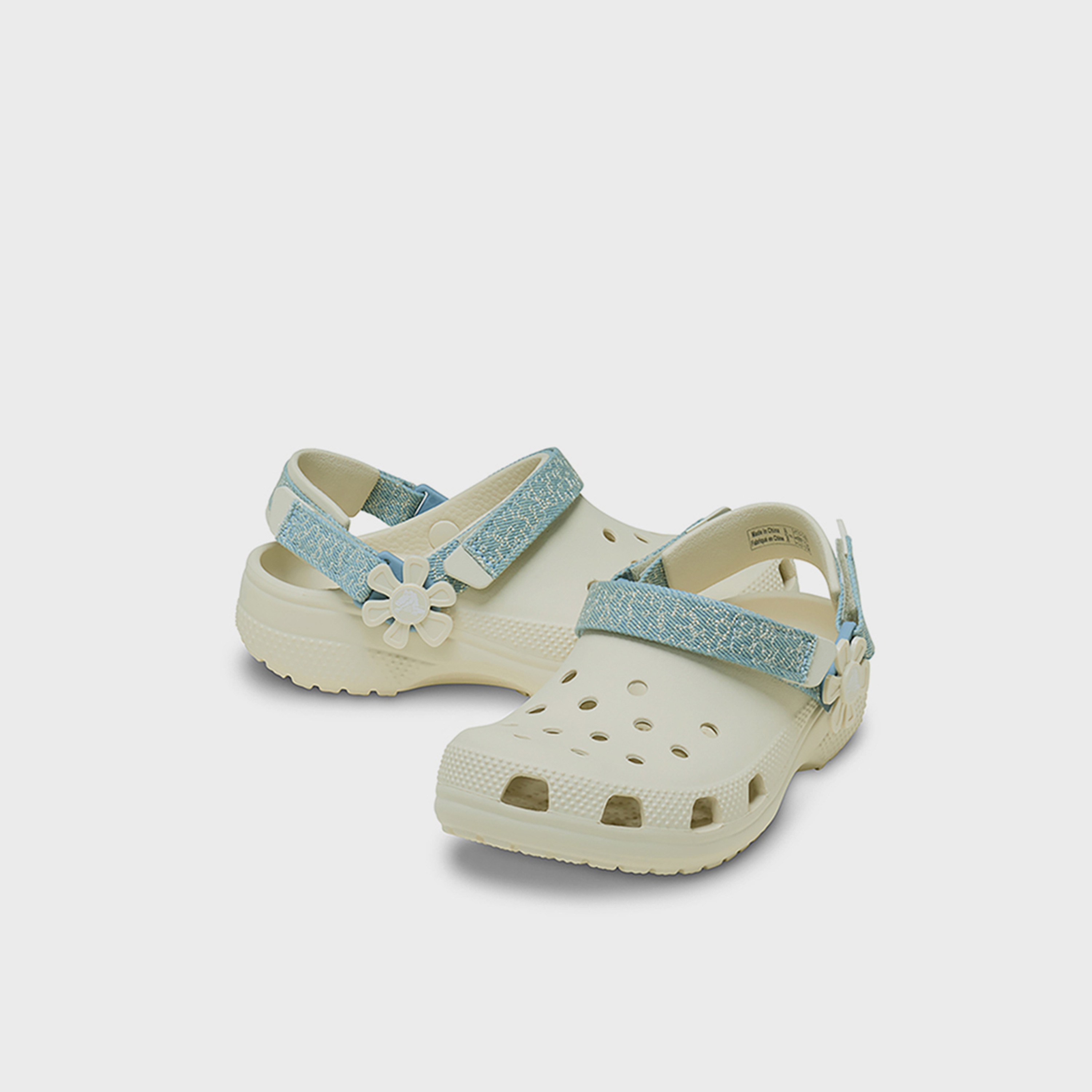Crocs Girls Hook & Loop Classic Clogs | 212511-2MD-girls-shoes-flipflopsandslides-image-1