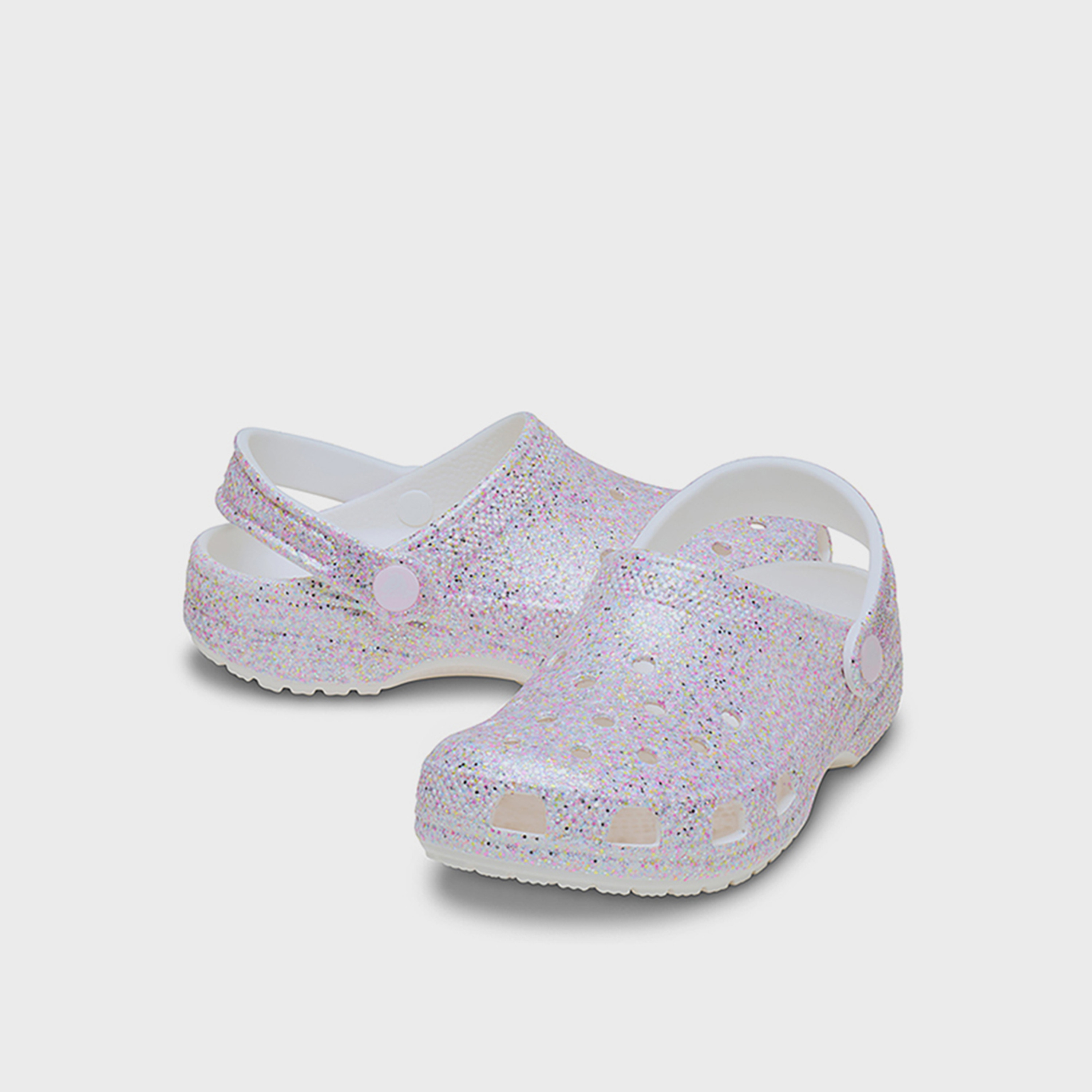 Crocs Girl's Back Strap Classic Fantasy Glitter Clogs | 212561-100-girls-shoes-flipflopsandslides-image-1