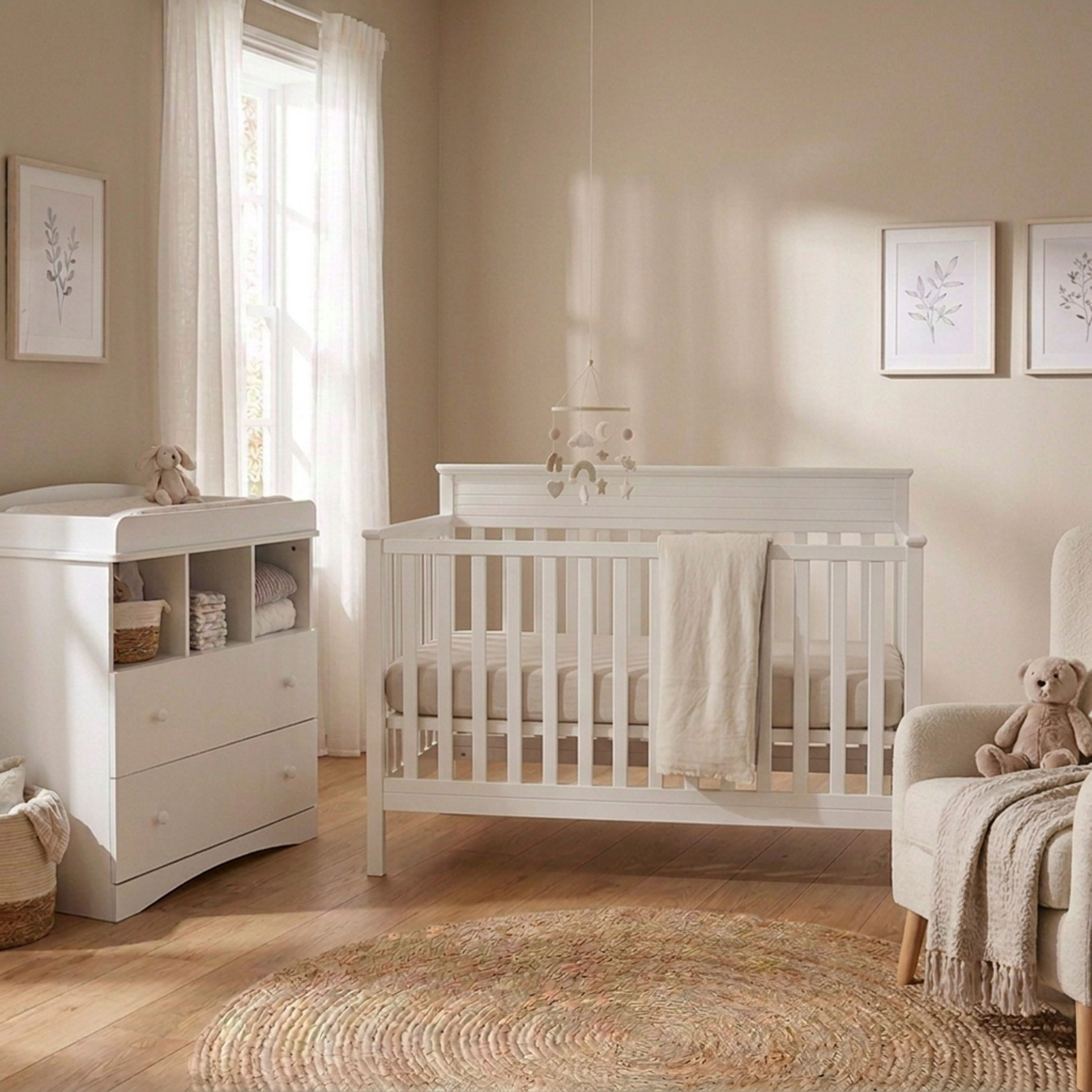Adrian Crib with Mattress and Chest of Drawer-baby-nursery-furniture-cribsandbeds-babycribs-image-1