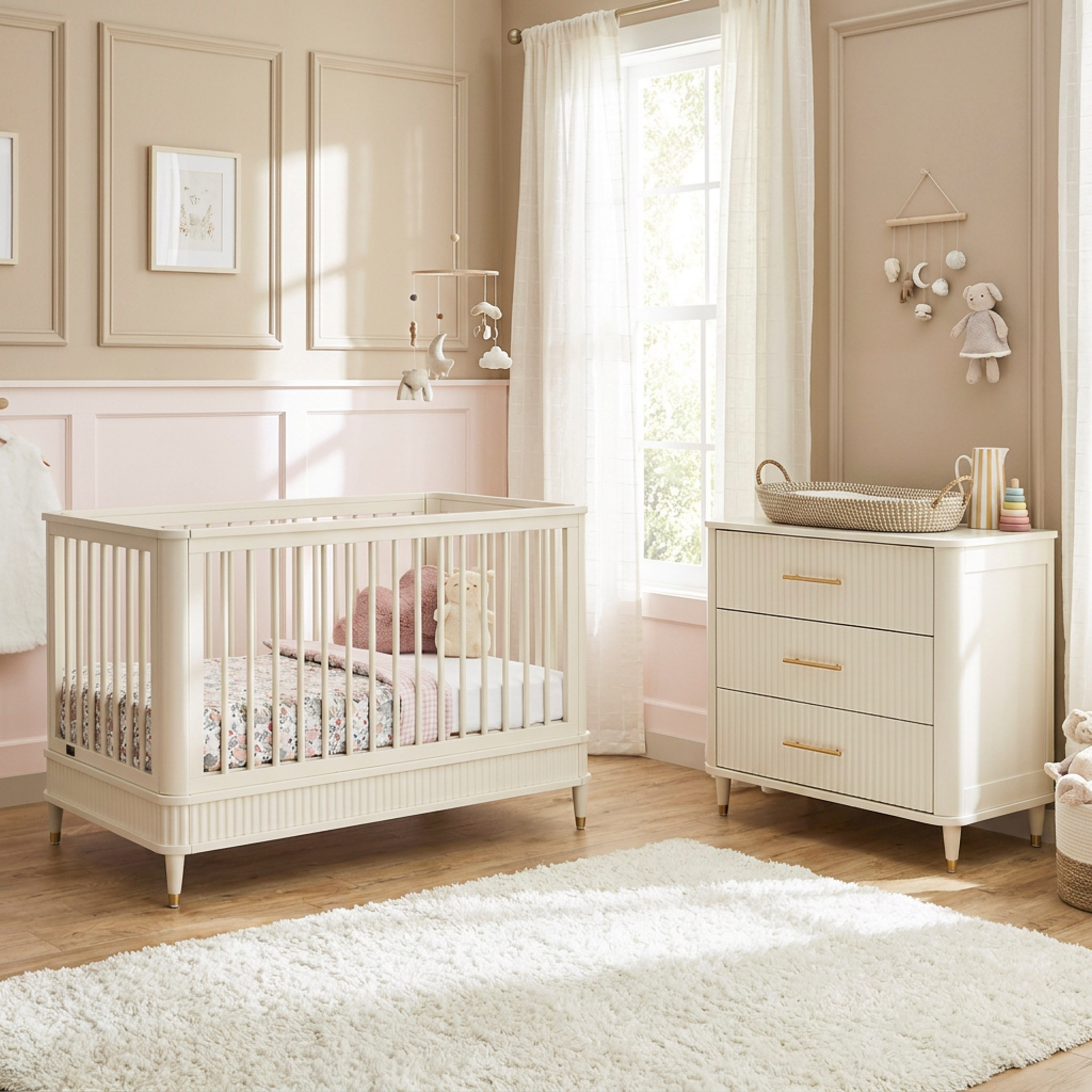 سرير أوريليا مع مرتبة وخزانة أدراج-baby-nursery-furniture-cribsandbeds-babycribs-image-1