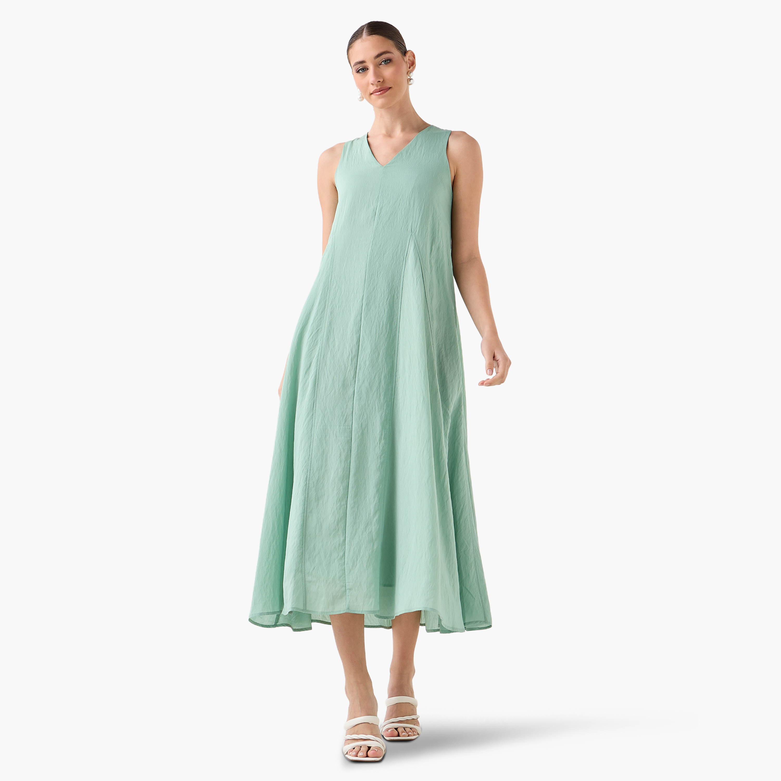 Iconic A-line Midi Dress and Shrug with Floral Print-women-clothing-dresses-image-8