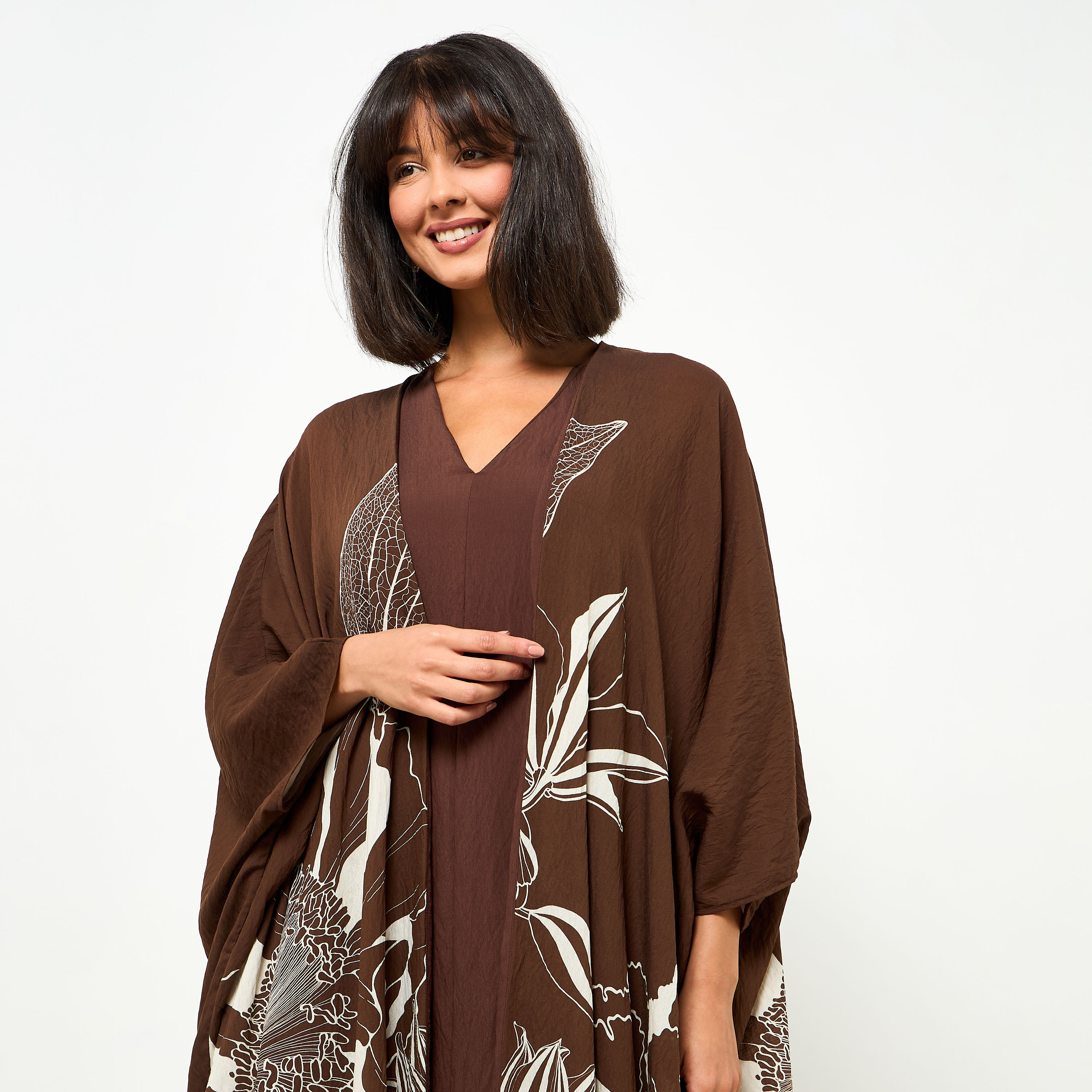 Iconic A-line Midi Dress and Shrug with Floral Print-women-clothing-dresses-image-6
