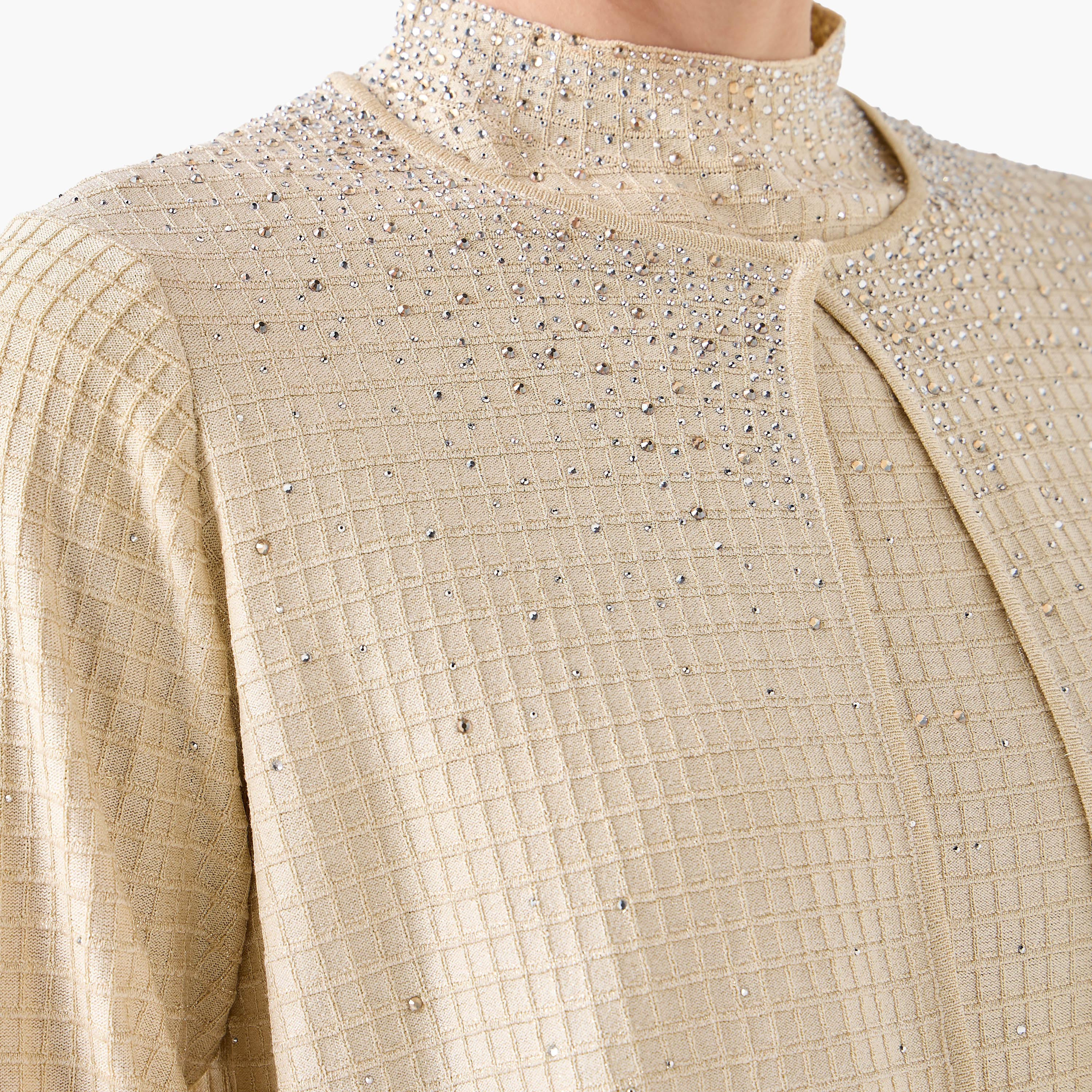 Iconic Embellished Round Neck Shrug-women-winterwear-cardigansandjumpers-cardigans-image-2